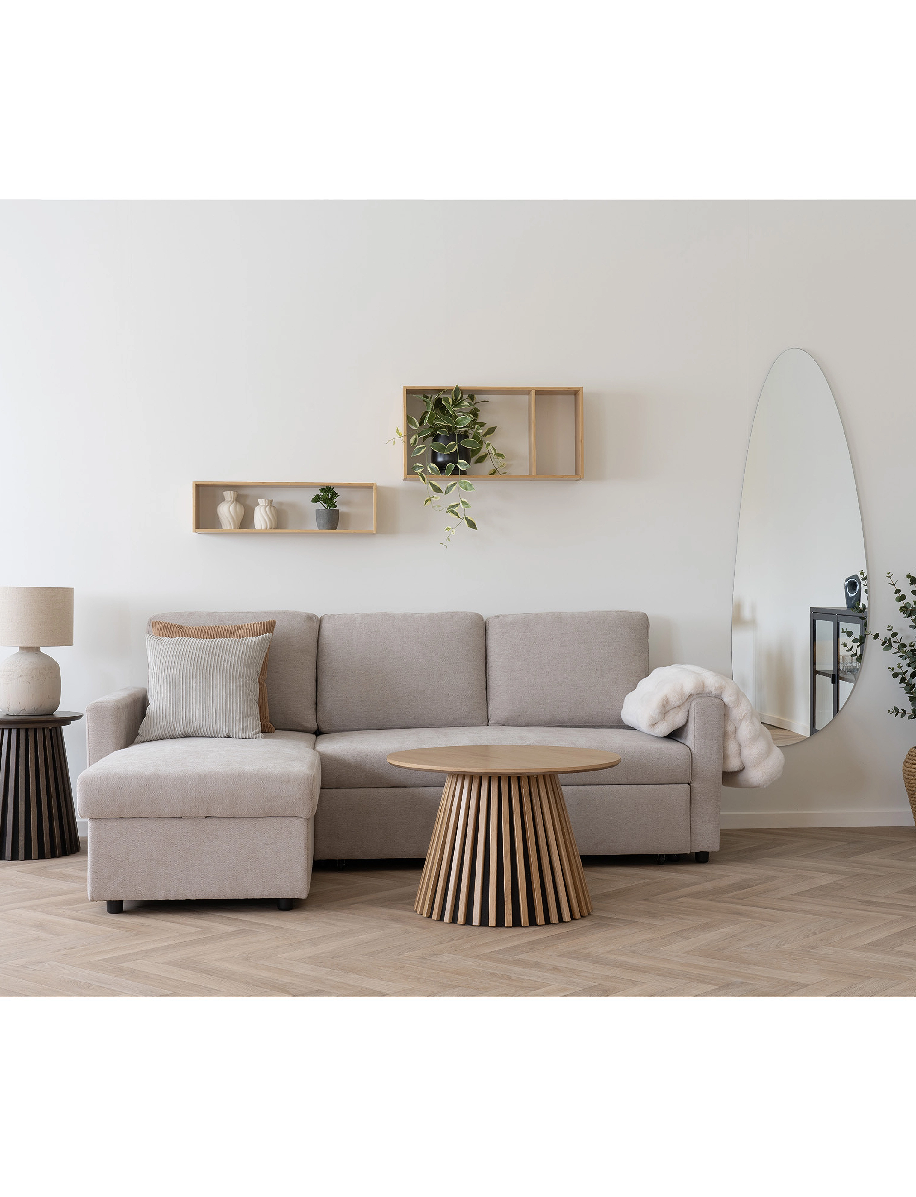 House Nordic Mira Wall Shelf, Bamboo, Natural, H:35.5 cm, Furniture, Beige - Shelves, Homeware