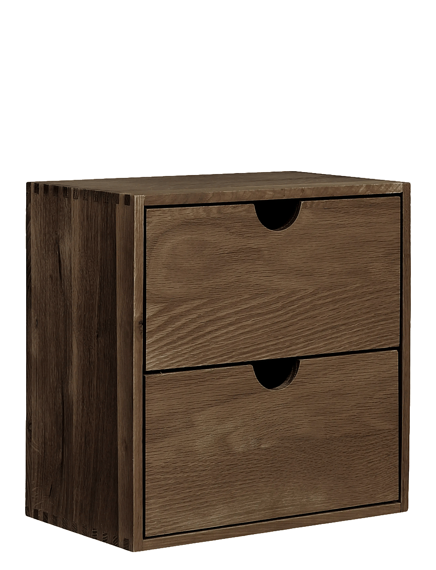 House Nordic - Nanna - Wall shelf with drawers, oak - hoiustamine ja riiulid - dark brown - 1