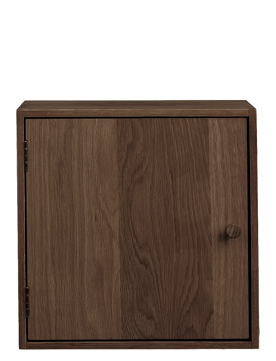 House Nordic - Nanna - Wall shelf with door, oak - minikarbid - dark brown - 2