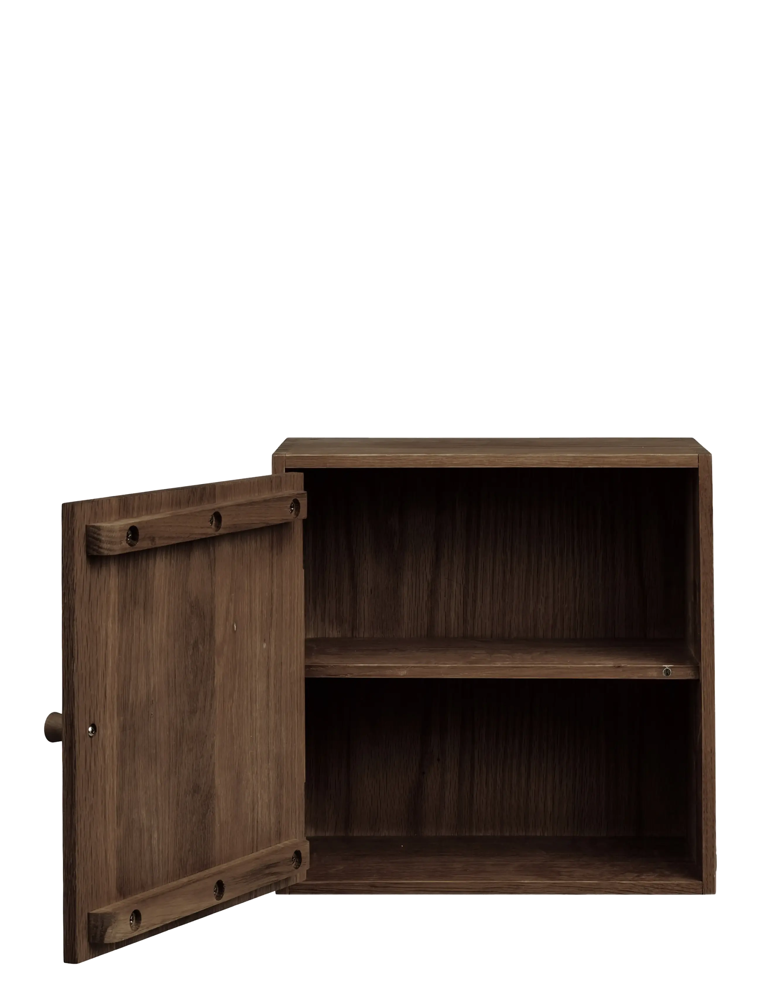 House Nordic - Nanna - Wall shelf with door, oak - minikarbid - dark brown - 3