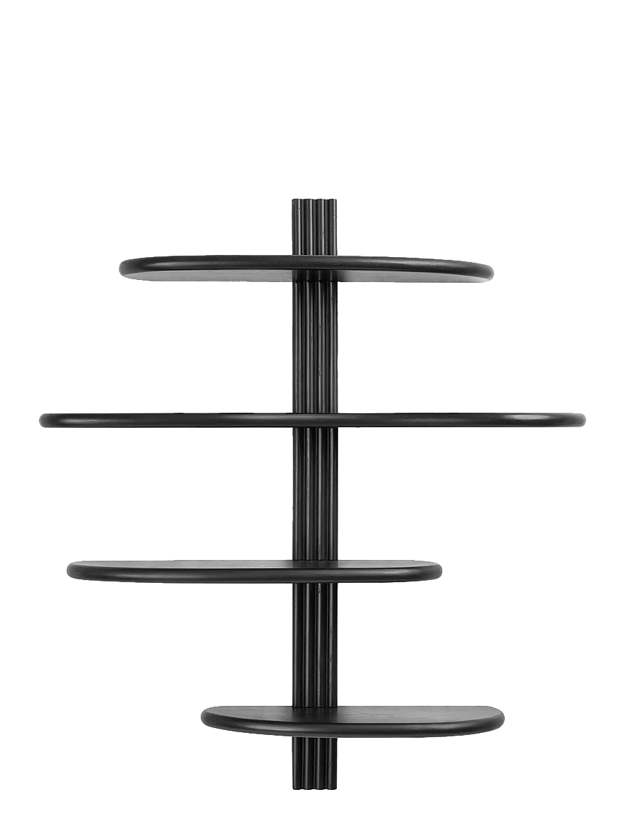 House Nordic - Anja - Wall shelf, oak, black, 65x17,5x42,5 cm - regale und verwahrung - black - 1