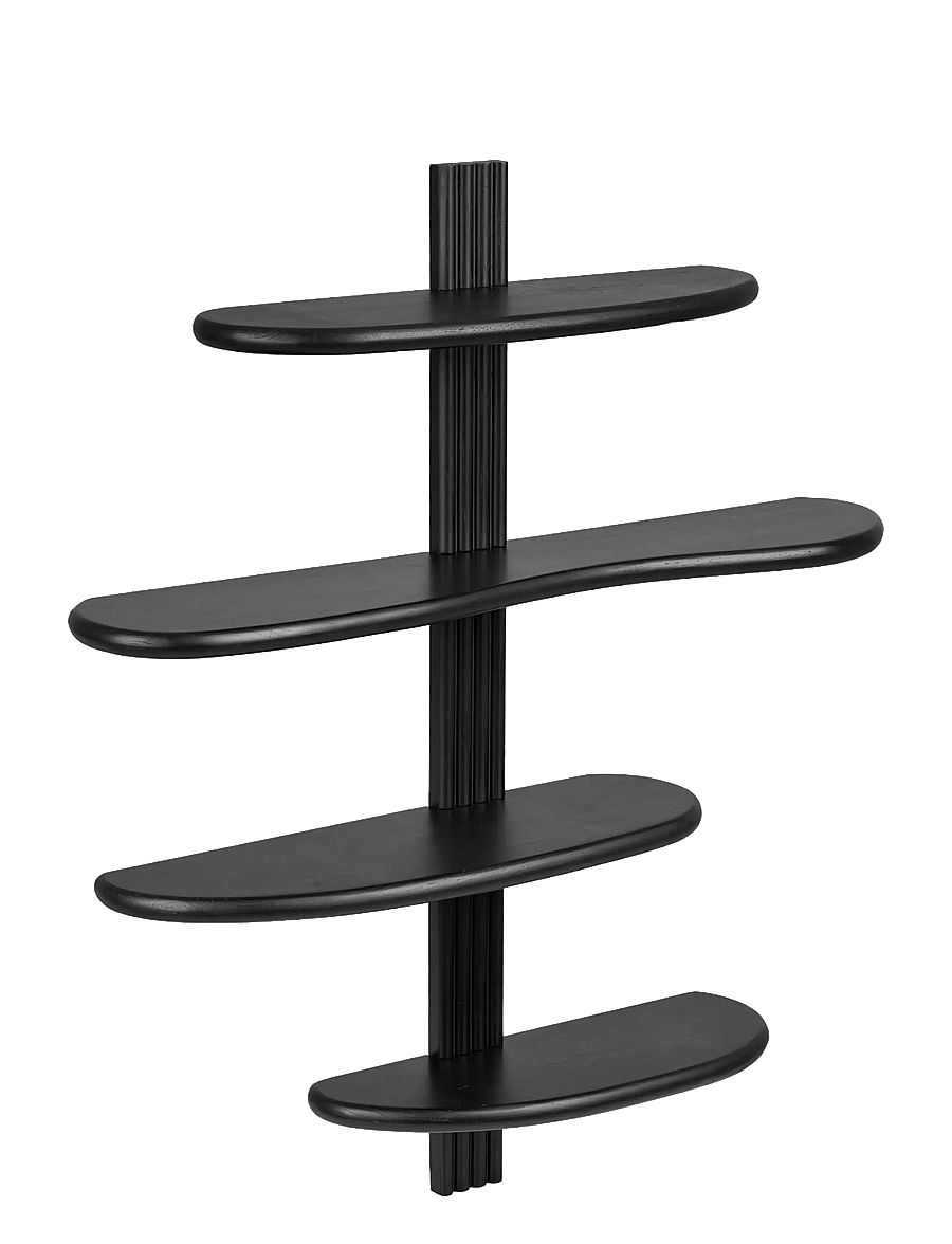 House Nordic - Anja - Wall shelf, oak, black, 65x17,5x42,5 cm - regale und verwahrung - black - 2