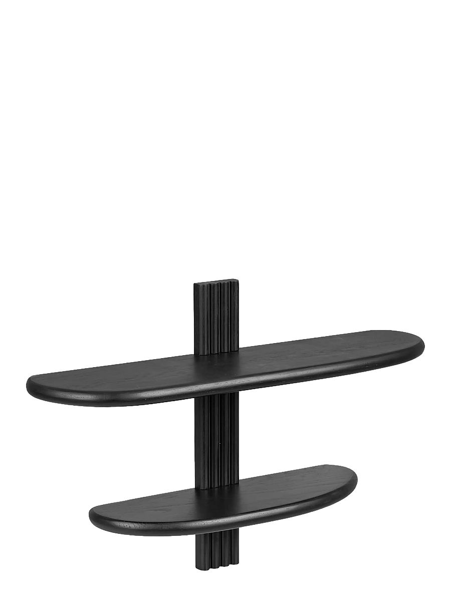 House Nordic - Anja - Wall shelf, oak, black, 65x17,5x42,5 cm - organiser - black - 2