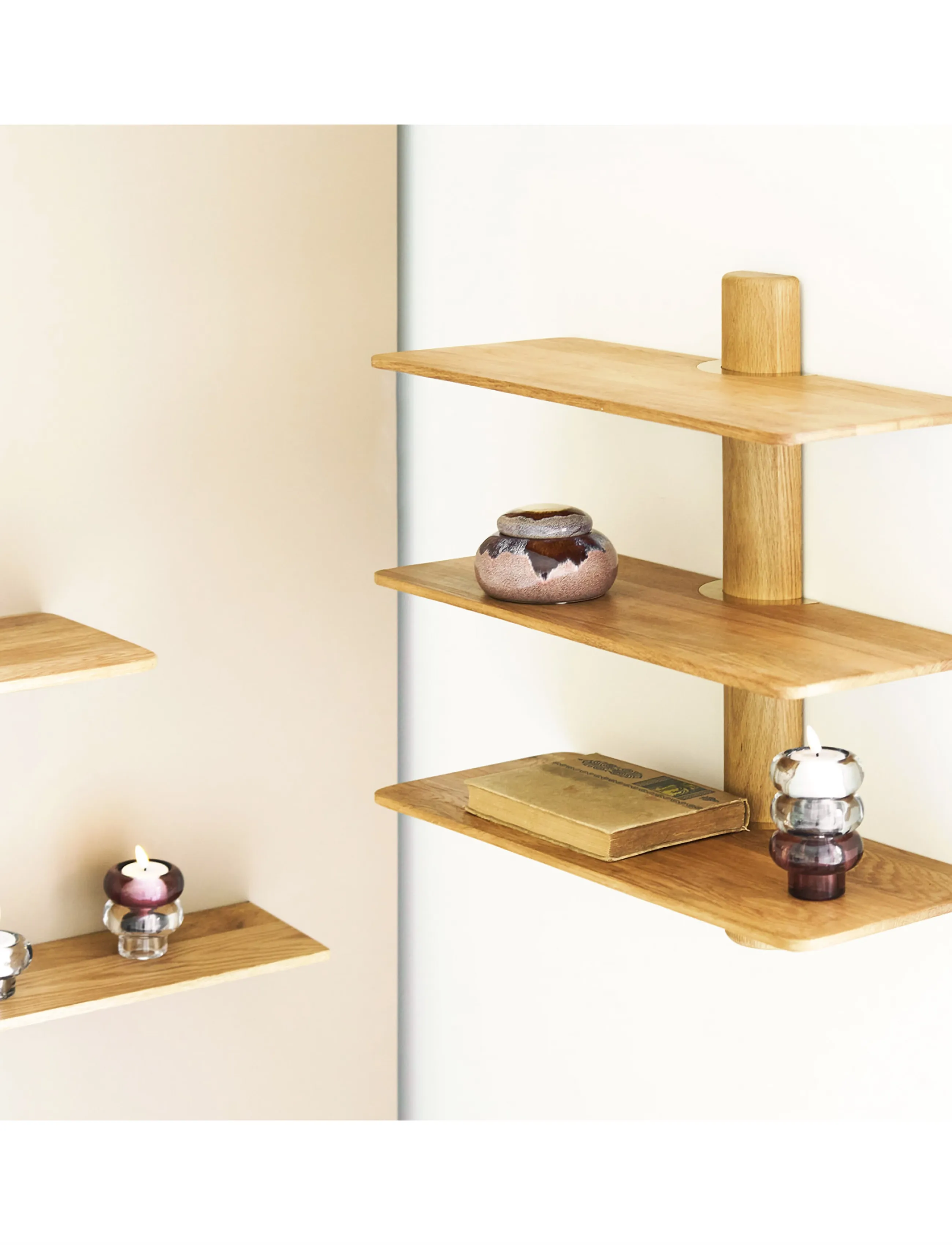 House Nordic - Karla - Wall shelf, 3 shelves, oak - hylder - oak - 0