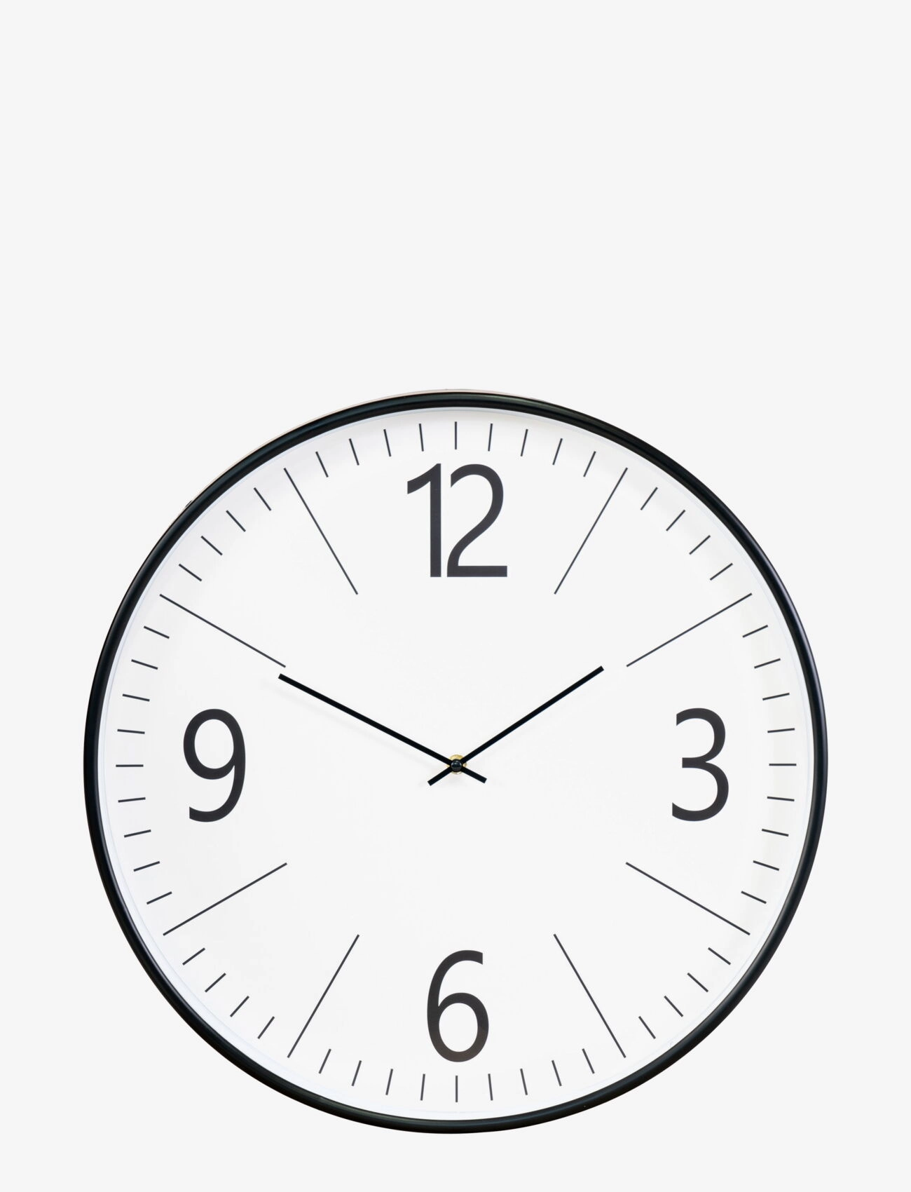House Nordic Sari Wall Clock, Black And White,, Silent Movement, Ø51 Cm, Vægur, Sort, Str: 51X51X5CM