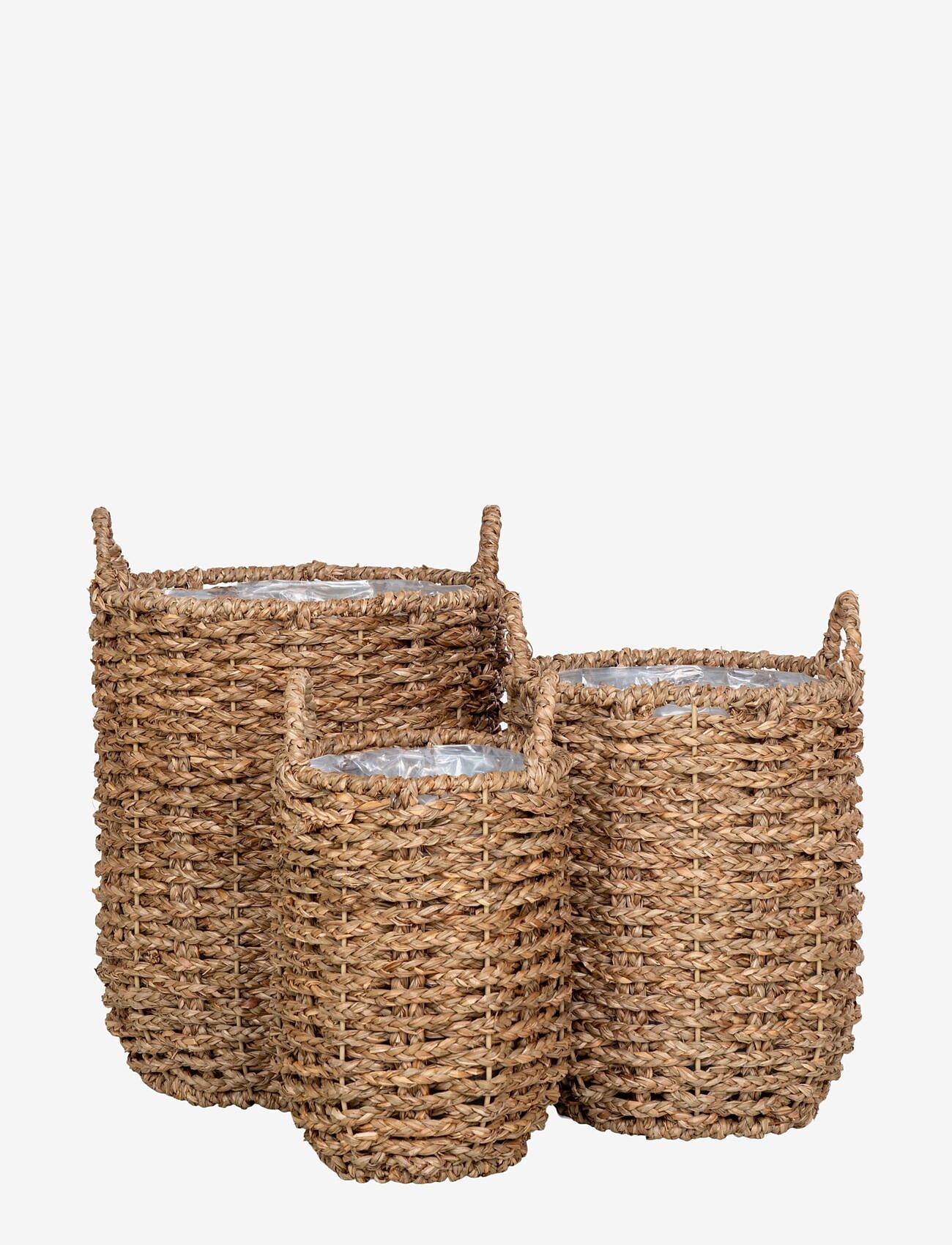 House Nordic - Leri - Baskets, seagrass, natural, set of 3 - shop by price - natural - 0
