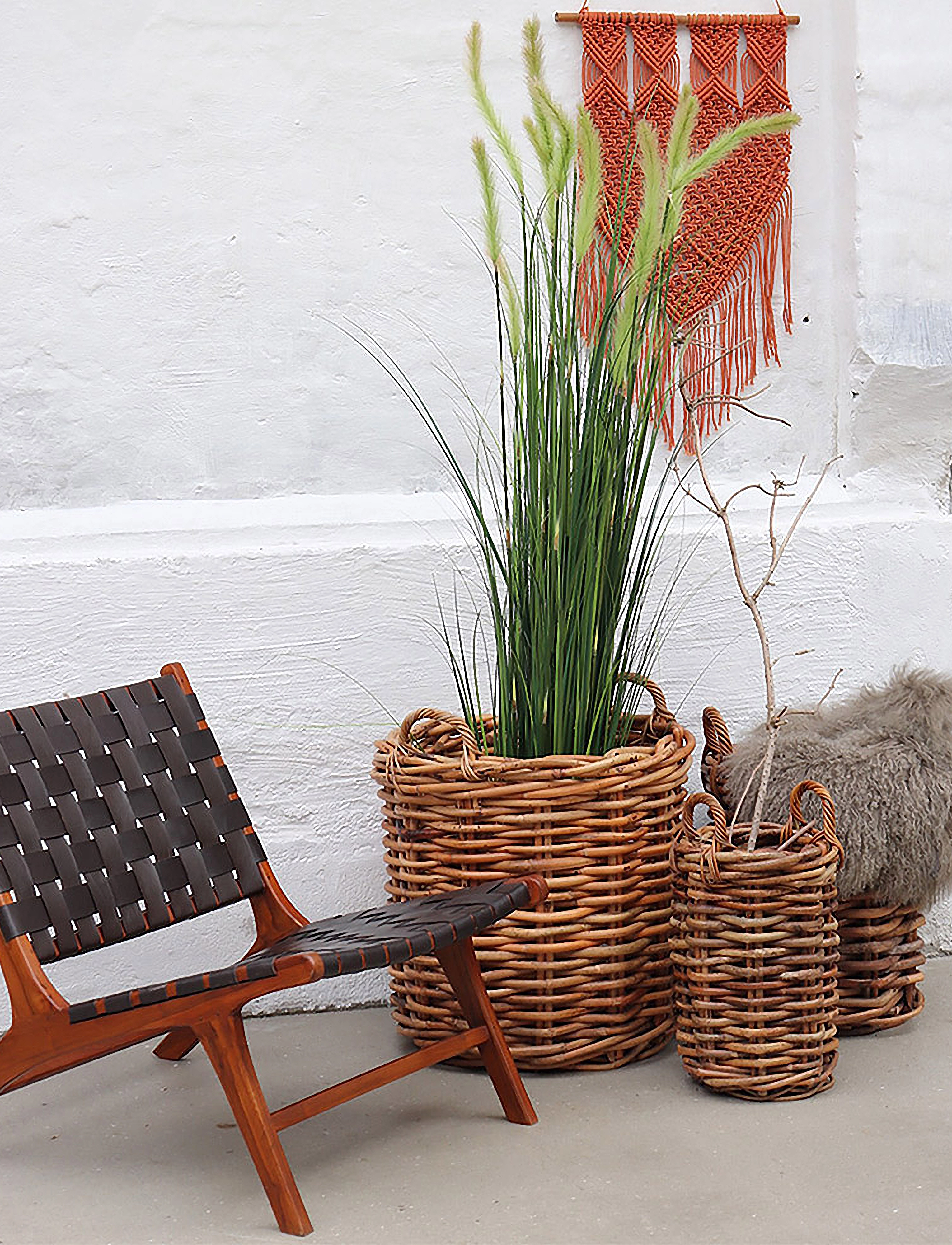 House Nordic - Sanna - Baskets, kubu rattan, natural set of 4 - geymslukörfur - natural - 3