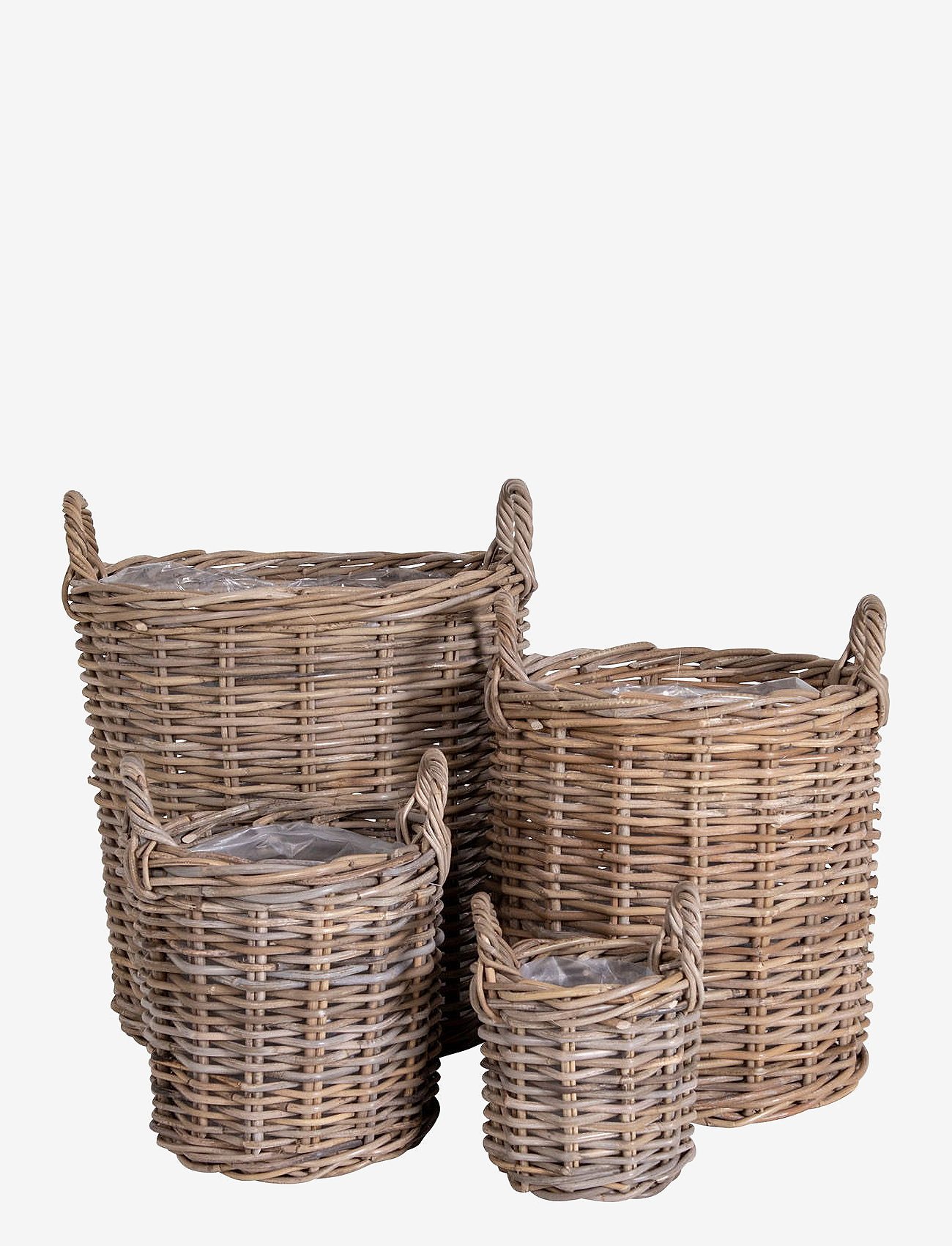 House Nordic - Emma - Baskets, kubu rattan, natural set of 4 - køb efter pris - natural - 0