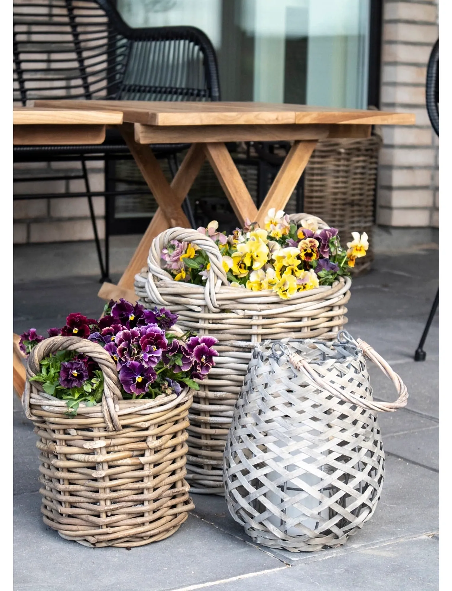 House Nordic Emma - Baskets, Kubu Rattan, Natural Set Of 4, 58X50X50 cm, Brown, Opbevaring > Opbevaringskurve, Unisex