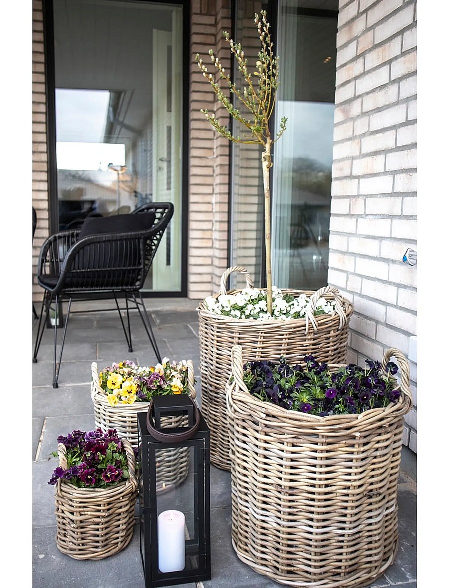House Nordic - Emma - Baskets, kubu rattan, natural set of 4 - aufbewahrungskörbe - natural - 5
