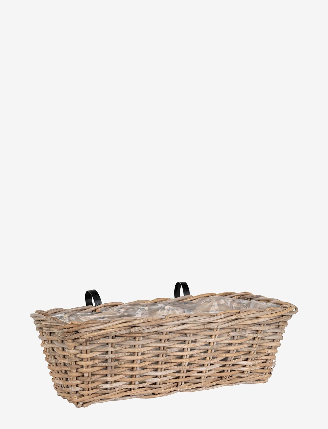 House Nordic - Ella - Planters with suspension, kubu, natural 60x20x23 cm - kubu - 1