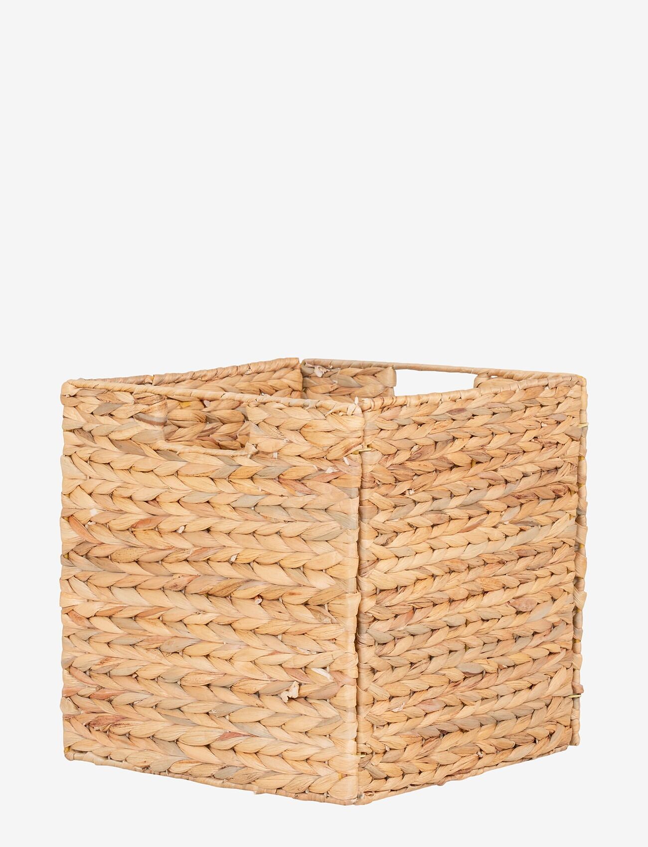 House Nordic - Siva - Basket, foldable, water hyacinth, natural, 30x30x30 cm - opbevaringskurve - natural - 1