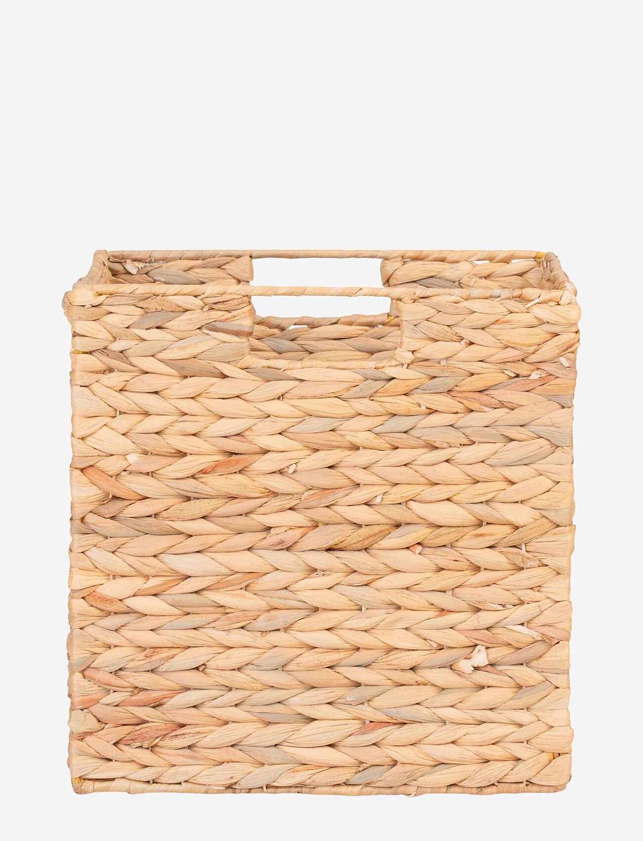 House Nordic - Siva - Basket, foldable, water hyacinth, natural, 30x30x30 cm - opbevaringskurve - natural - 2