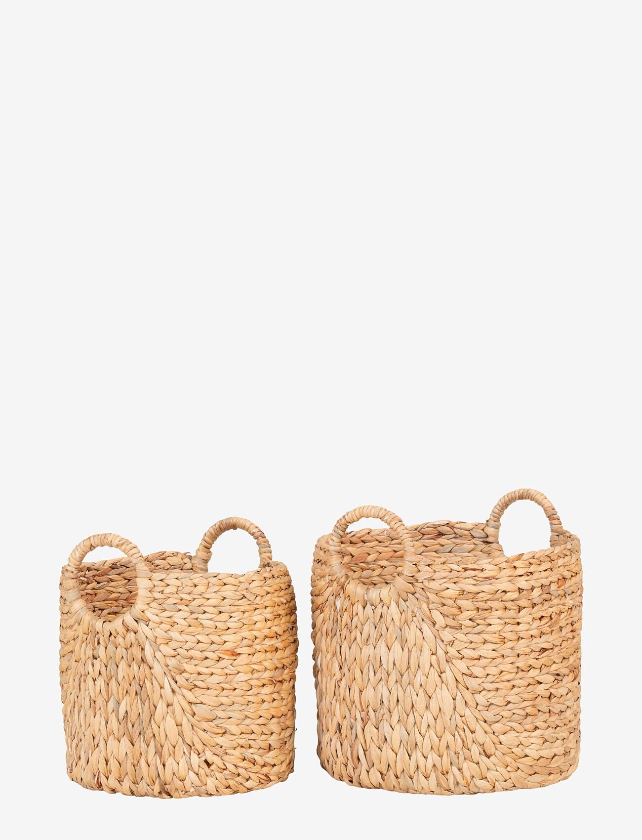 House Nordic - Siva - Baskets, water hyacinth, natural, set of 2 - aufbewahrungskörbe - natural - 1