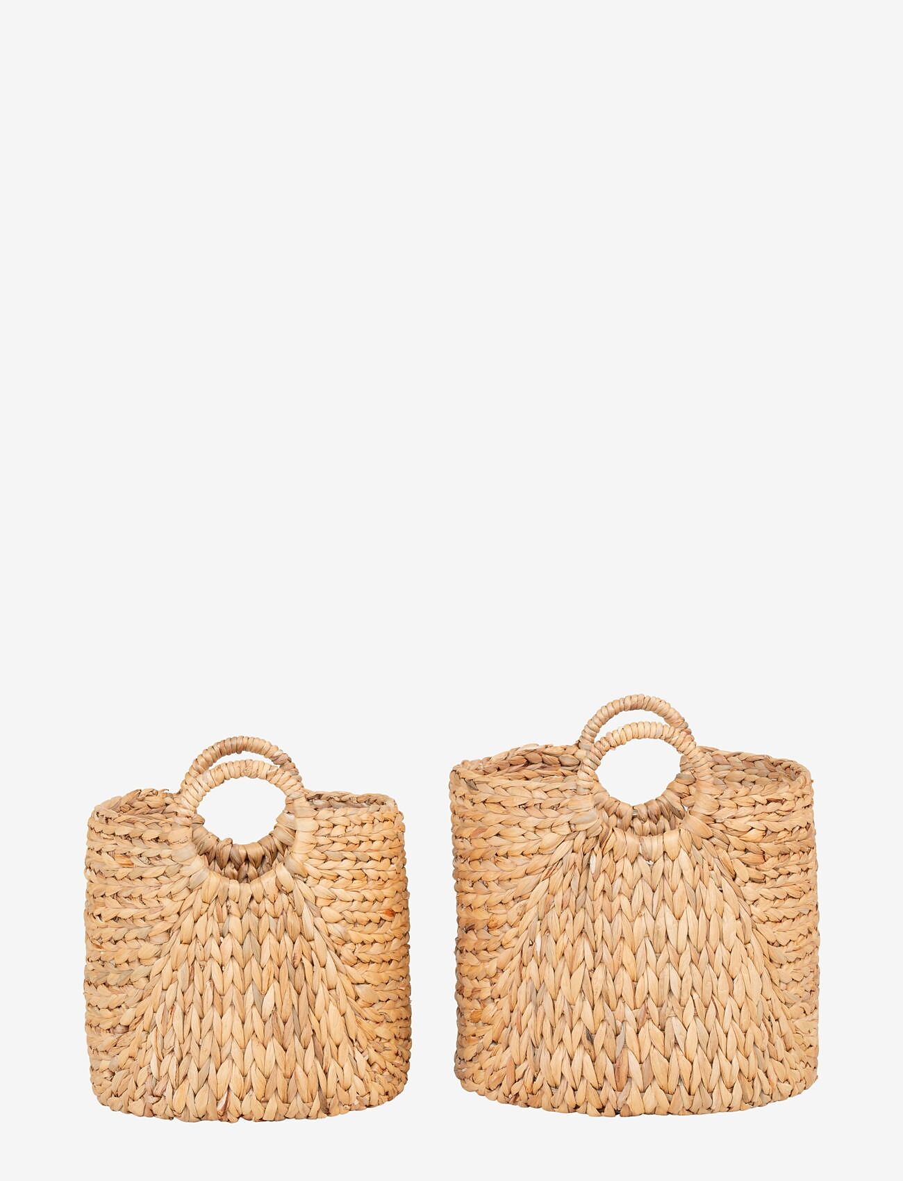 House Nordic - Siva - Baskets, water hyacinth, natural, set of 2 - aufbewahrungskörbe - natural - 2