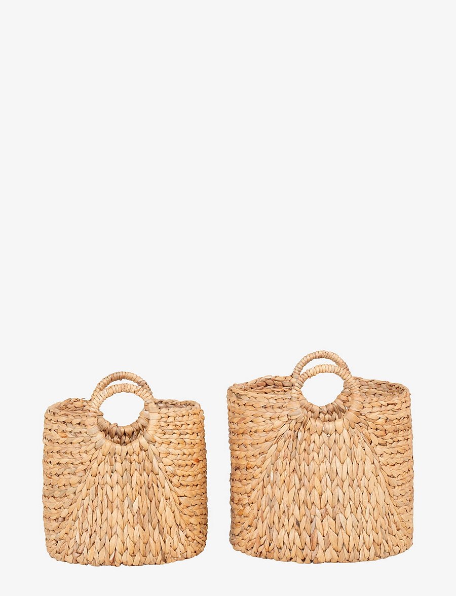 House Nordic - Siva - Baskets, water hyacinth, natural, set of 2 - lillepotid - natural - 2