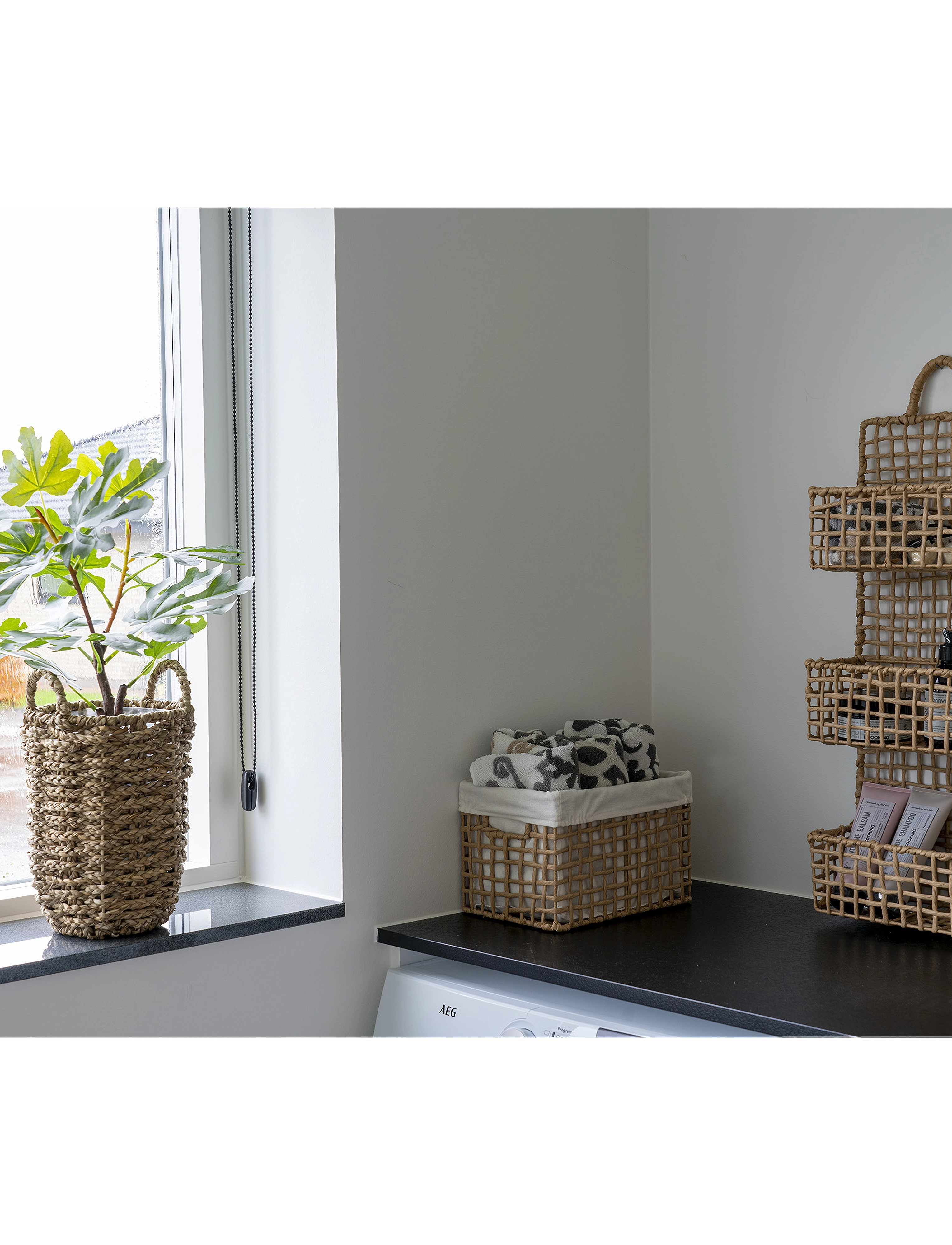 House Nordic Nina Baskets, Paper, Natural, Set Of 2, 22X25X35 cm, Storage, Beige - Storage Homeware
