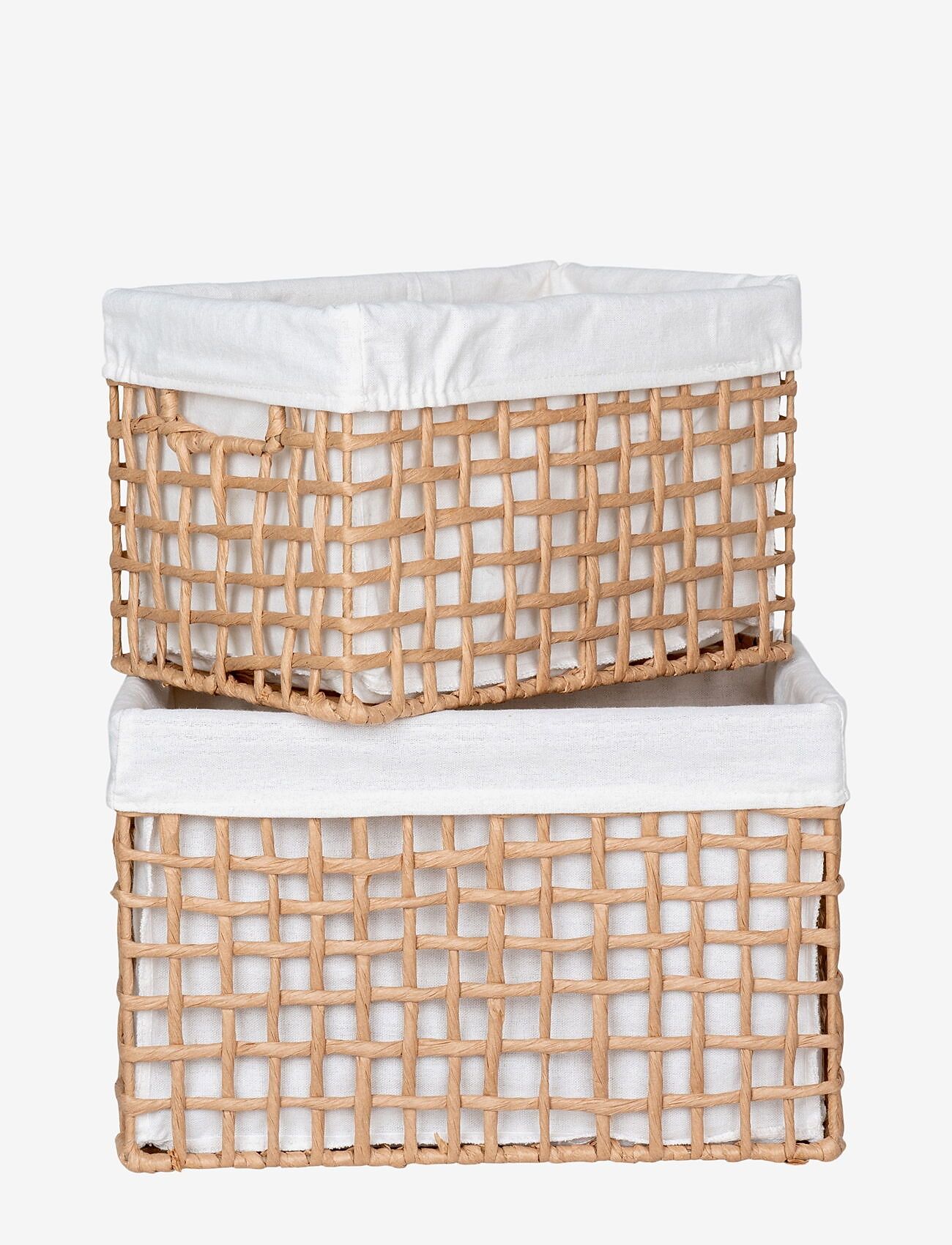 House Nordic - Nina - Baskets, paper, natural, set of 2 - aufbewahrungskörbe - natural - 2