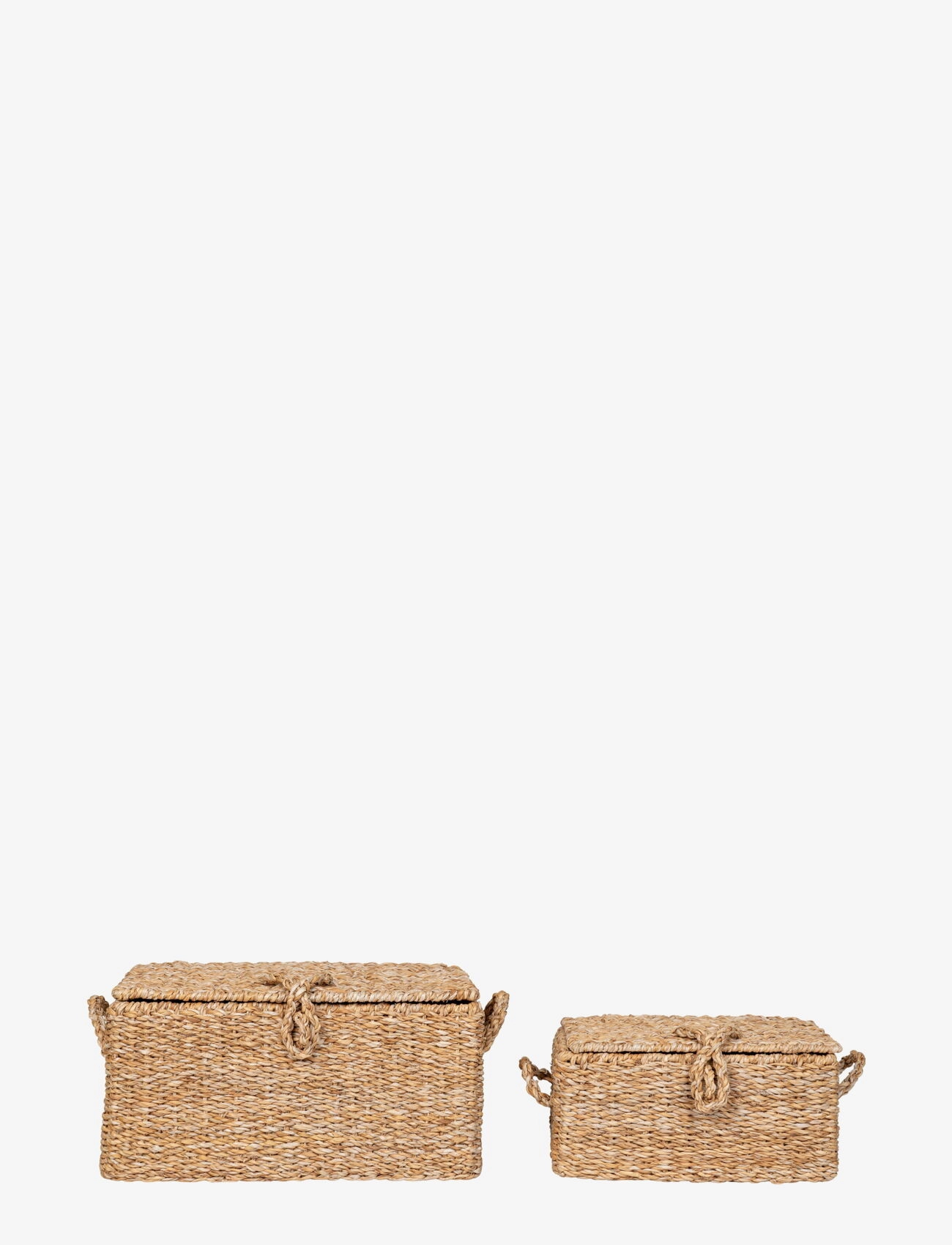House Nordic Tine Baskets, Seagrass/Metal, Natural, Set Of 2, Opbevaringskurv, Beige, Str: 20X40X28CM