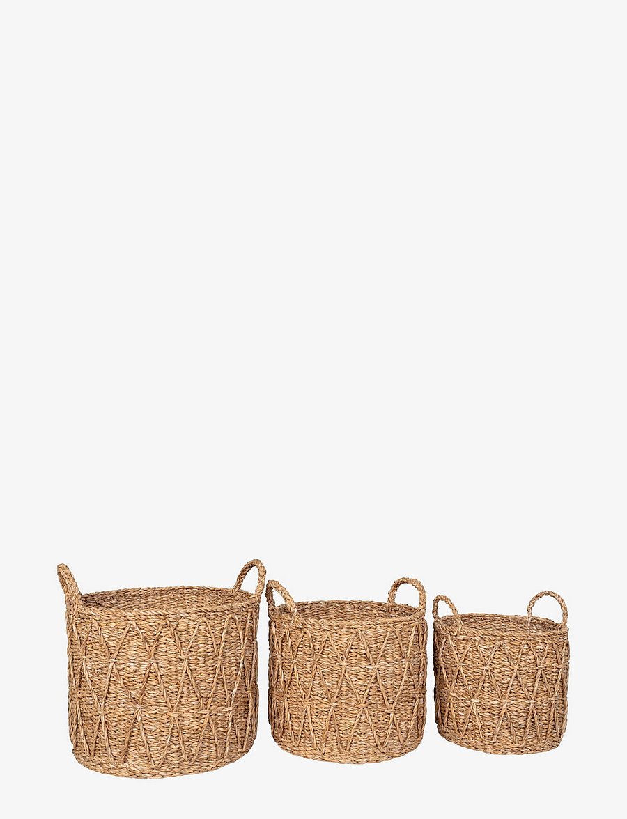 House Nordic - Sivi - Baskets, seagrass, natural, set of 3 - blumentöpfe - natural - 3