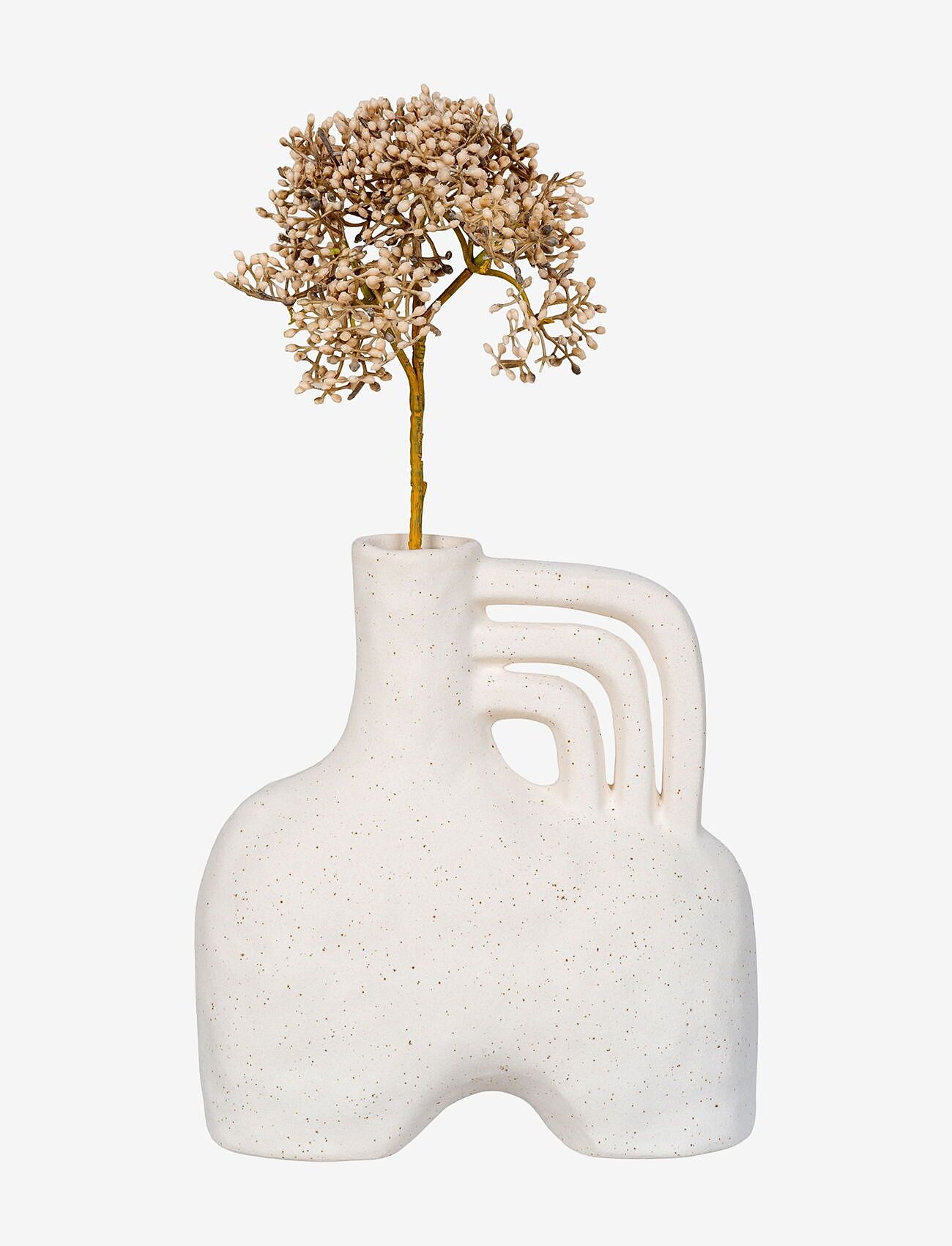 House Nordic - Bryn - Vase, ceramic, beige, 18,5x8x19,5 cm - vasen - beige - 1