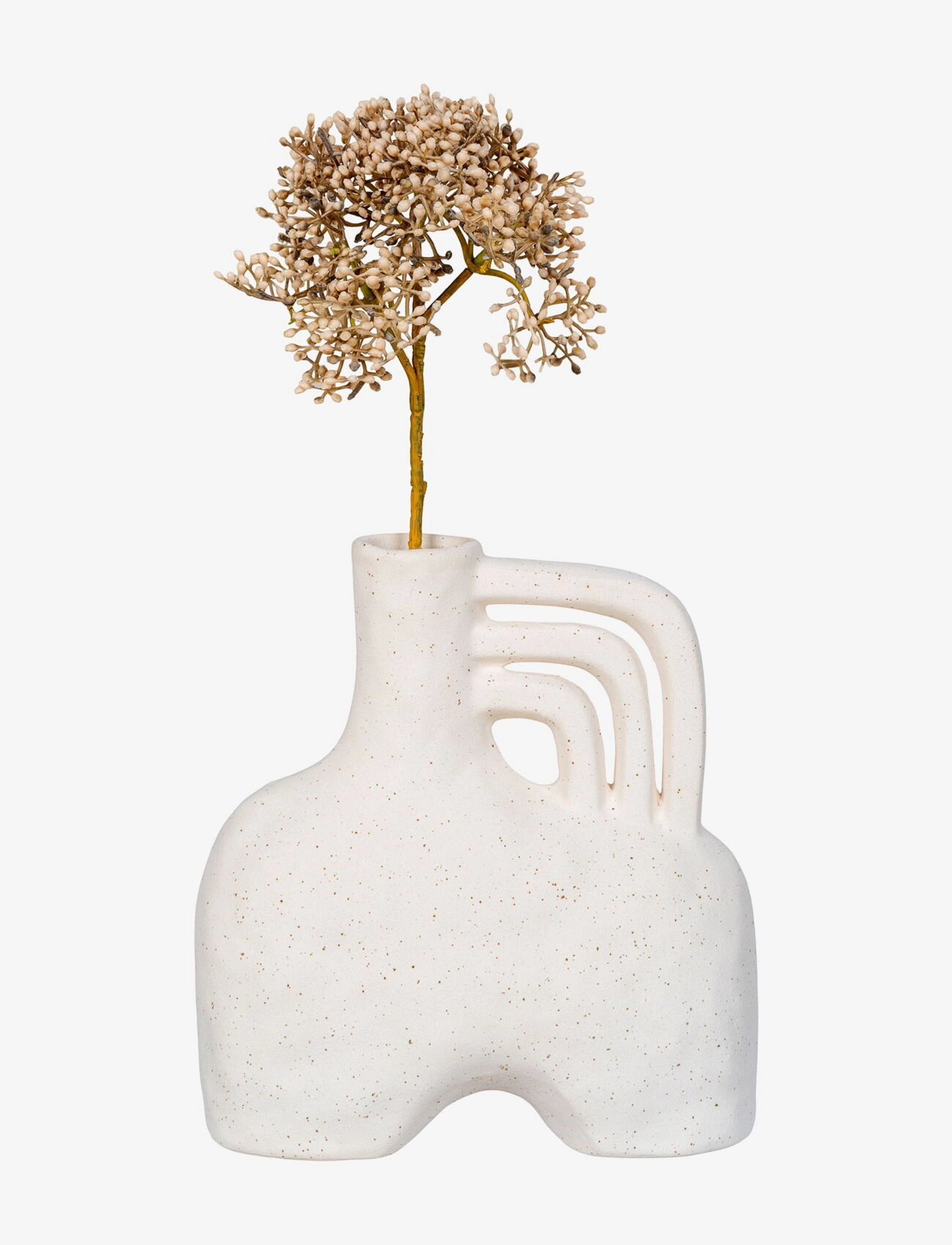 House Nordic - Bryn - Vase, ceramic, beige, 18,5x8x19,5 cm - vaser - beige - 2