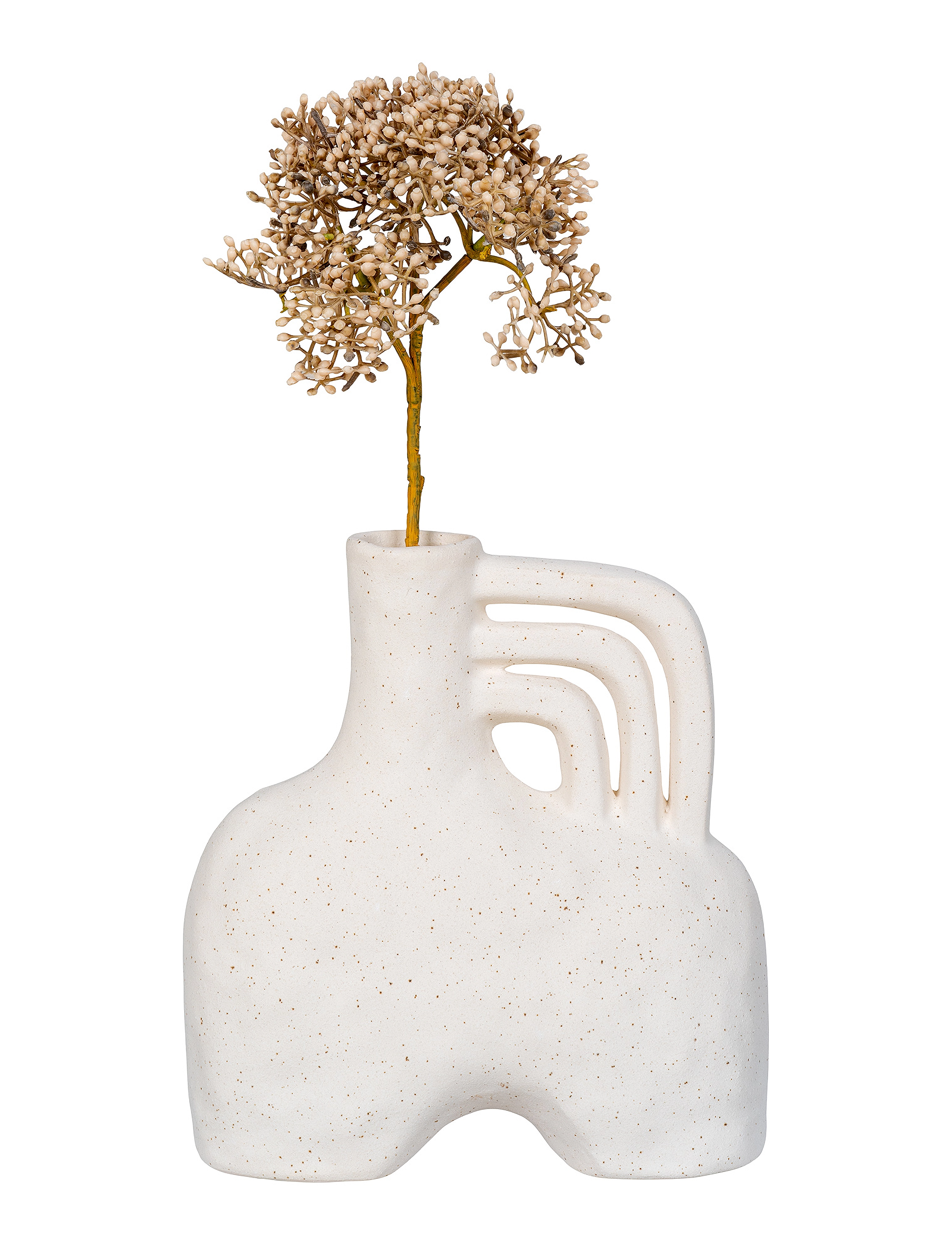 House Nordic - Bryn - Vase, ceramic, beige, 18,5x8x19,5 cm - vaser - beige - 5