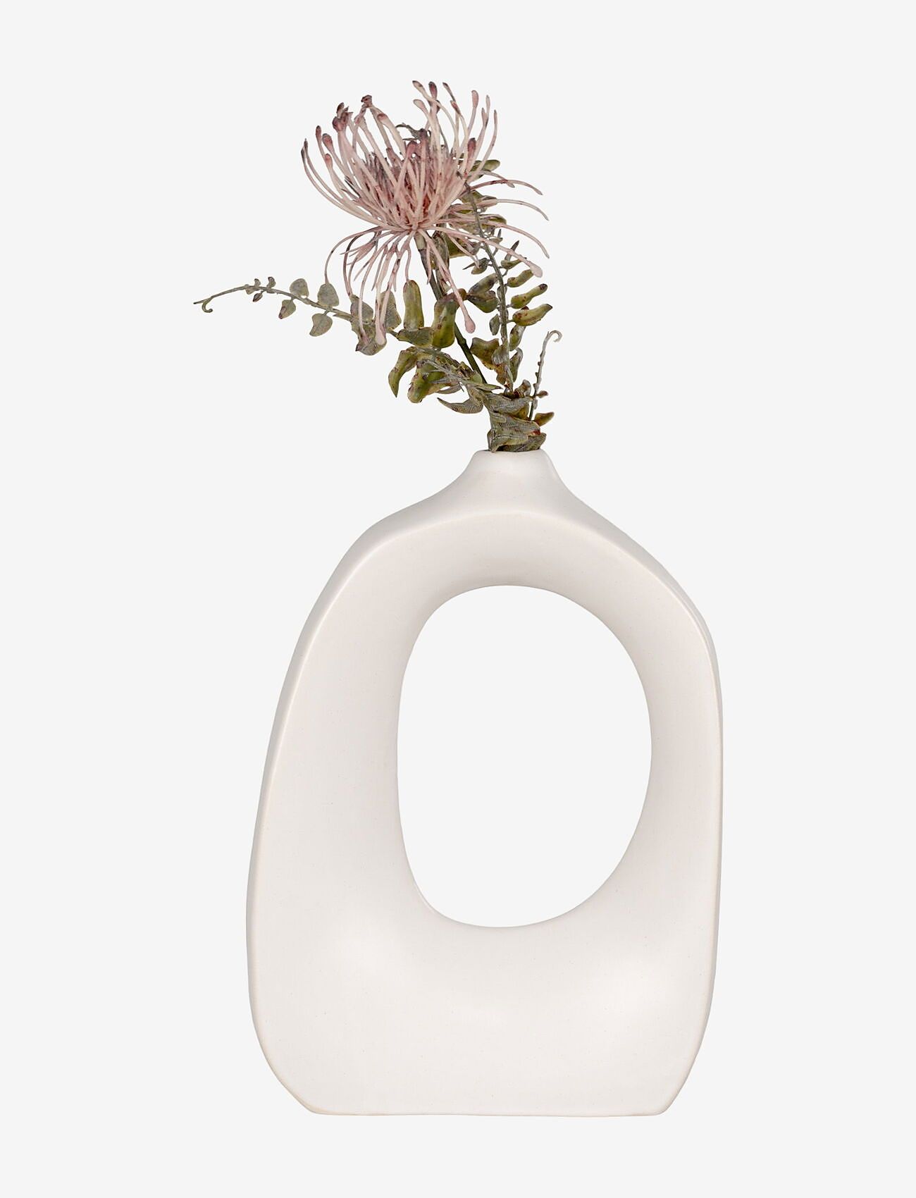 House Nordic - Gunh - Vase, ceramic, white, 19x9x28,5 cm - white - 1