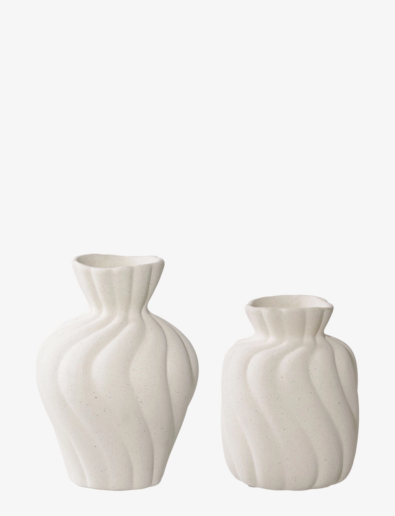 House Nordic Lina Vase, Ceramic, White, Set Of 2, Stor vase, Hvid, Str: 15X11X10.5CM