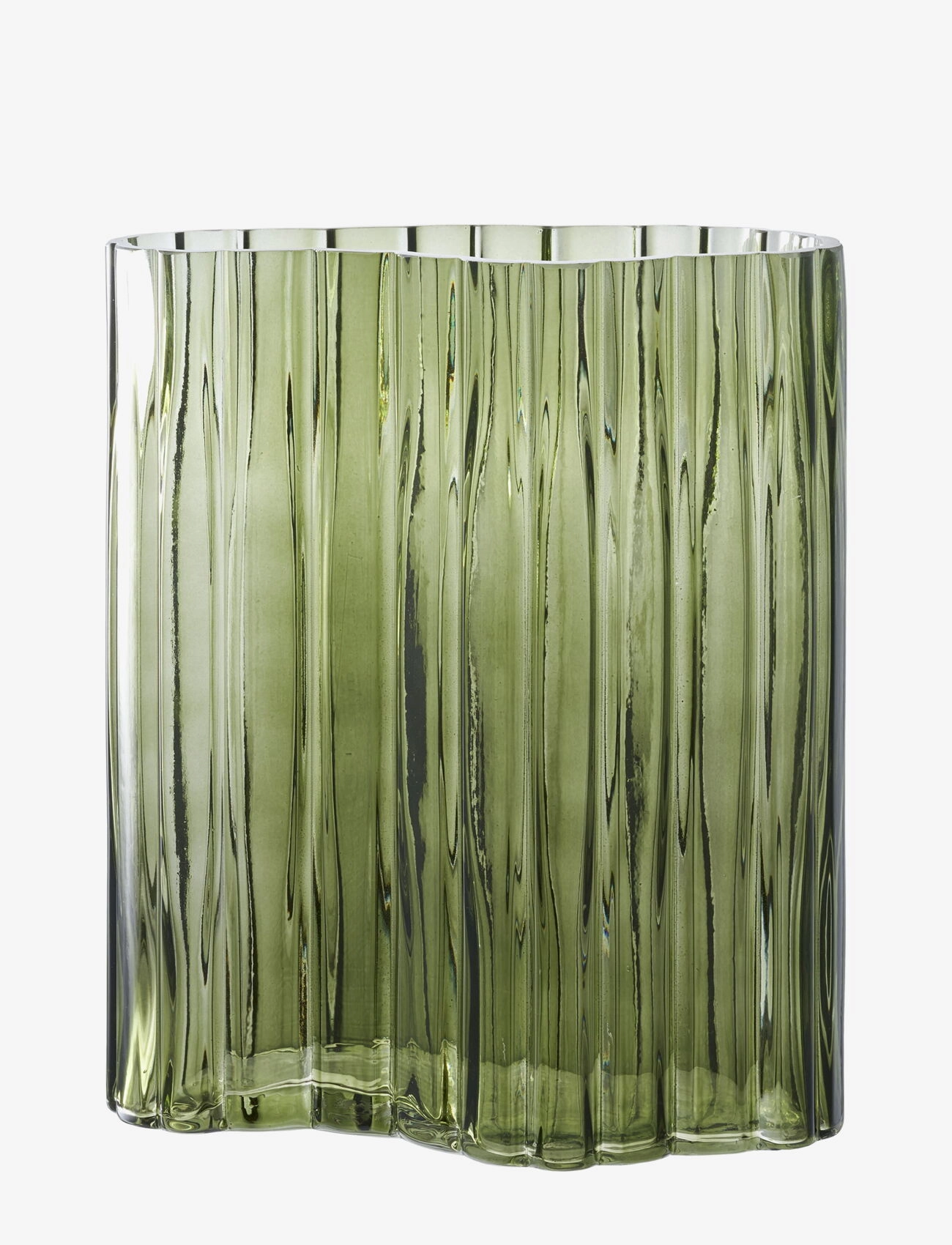House Nordic Grete Vase, Glass, Smoked Green 21X12X26,5 Cm, Stor vase, Grøn, Str: 26.5X21.5X12CM