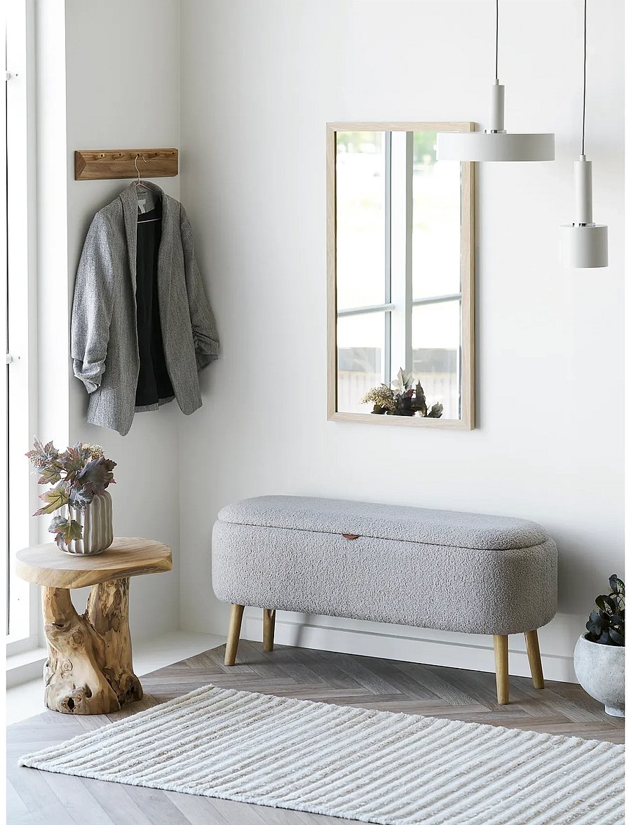 House Nordic - Bjørk - Coat rack with 5 hooks, oak, 50x8,5 cm - kleiderhaken und ständer - natural - 3