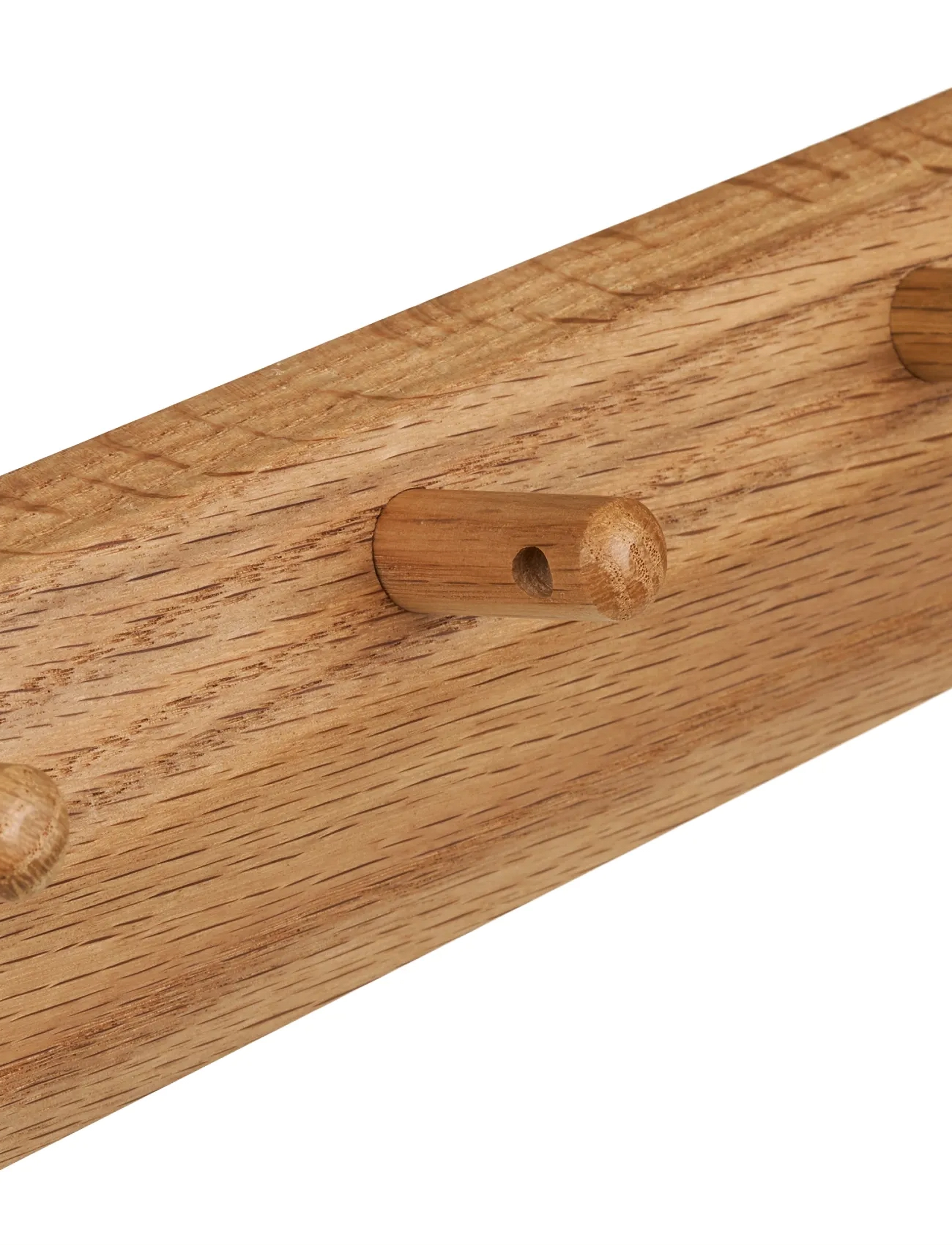 House Nordic - Bjørk - Coat rack with 5 hooks, oak, 50x8,5 cm - kleiderhaken und ständer - natural - 4