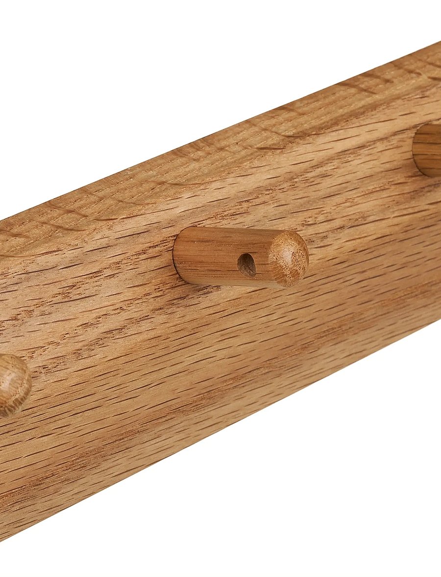 House Nordic - Bjørk - Coat rack with 5 hooks, oak, 50x8,5 cm - kleiderhaken und ständer - natural - 4
