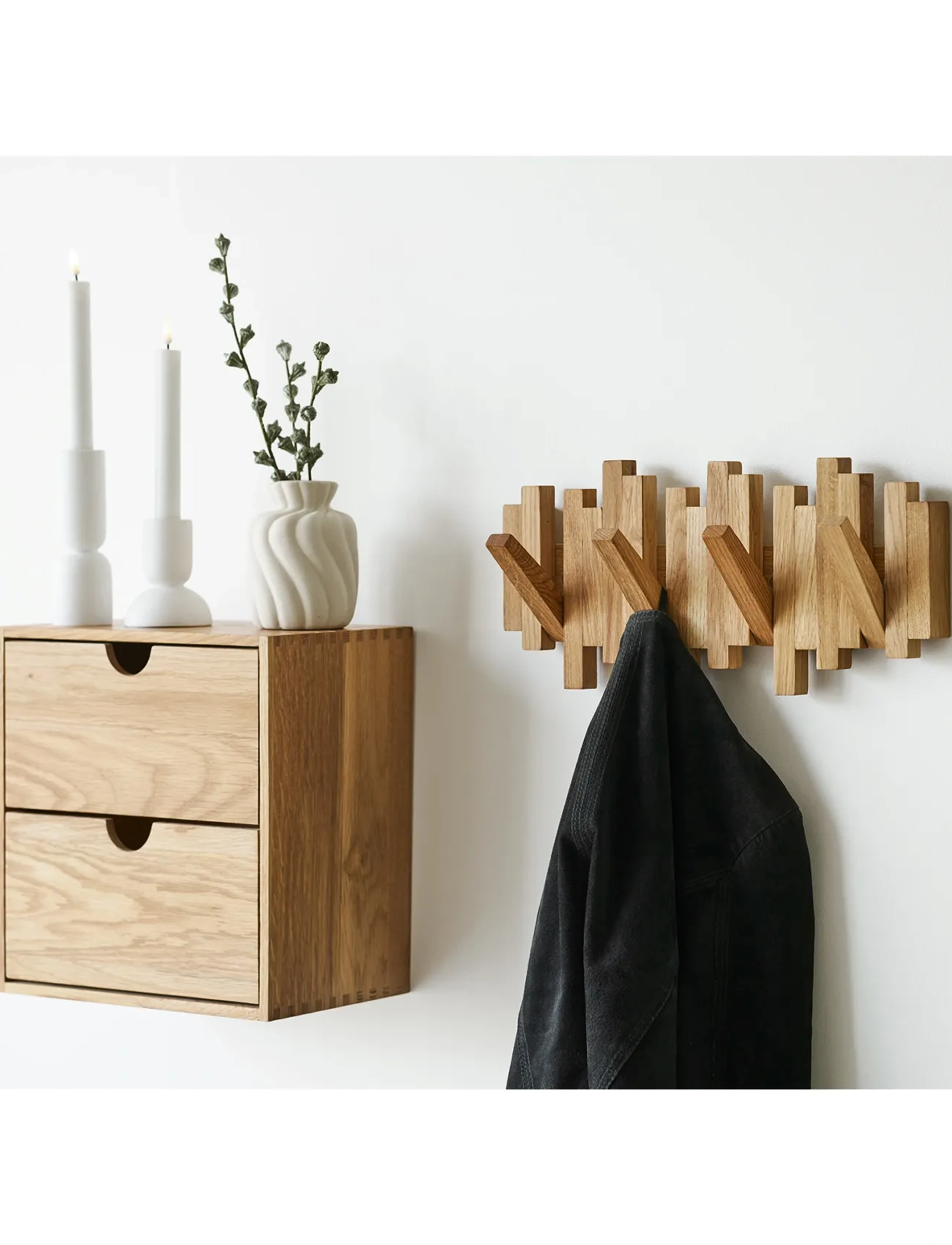 House Nordic Stina - Coat Rack, Oak, 40X3X18 cm, Møbler > Knager Og Stativer, Unisex