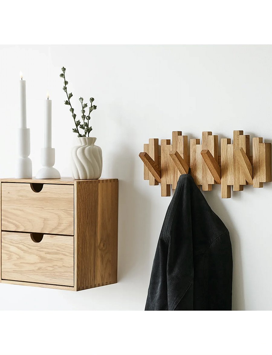 House Nordic - Stina - Coat rack, oak - mantlinagid ja riiulid - natural - 0
