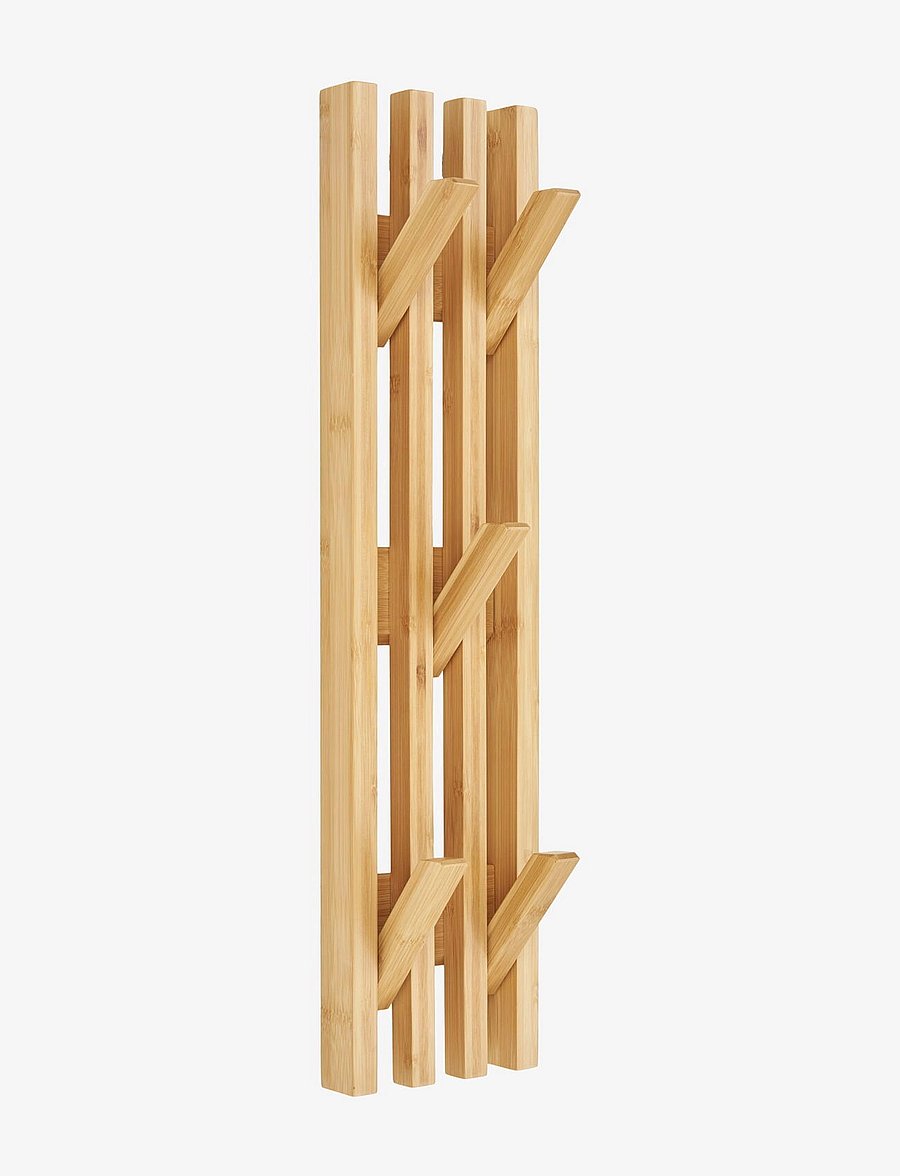 House Nordic - Bergen Coat rack, bamboo, natural, 14x60 cm - konksud - natural - 0