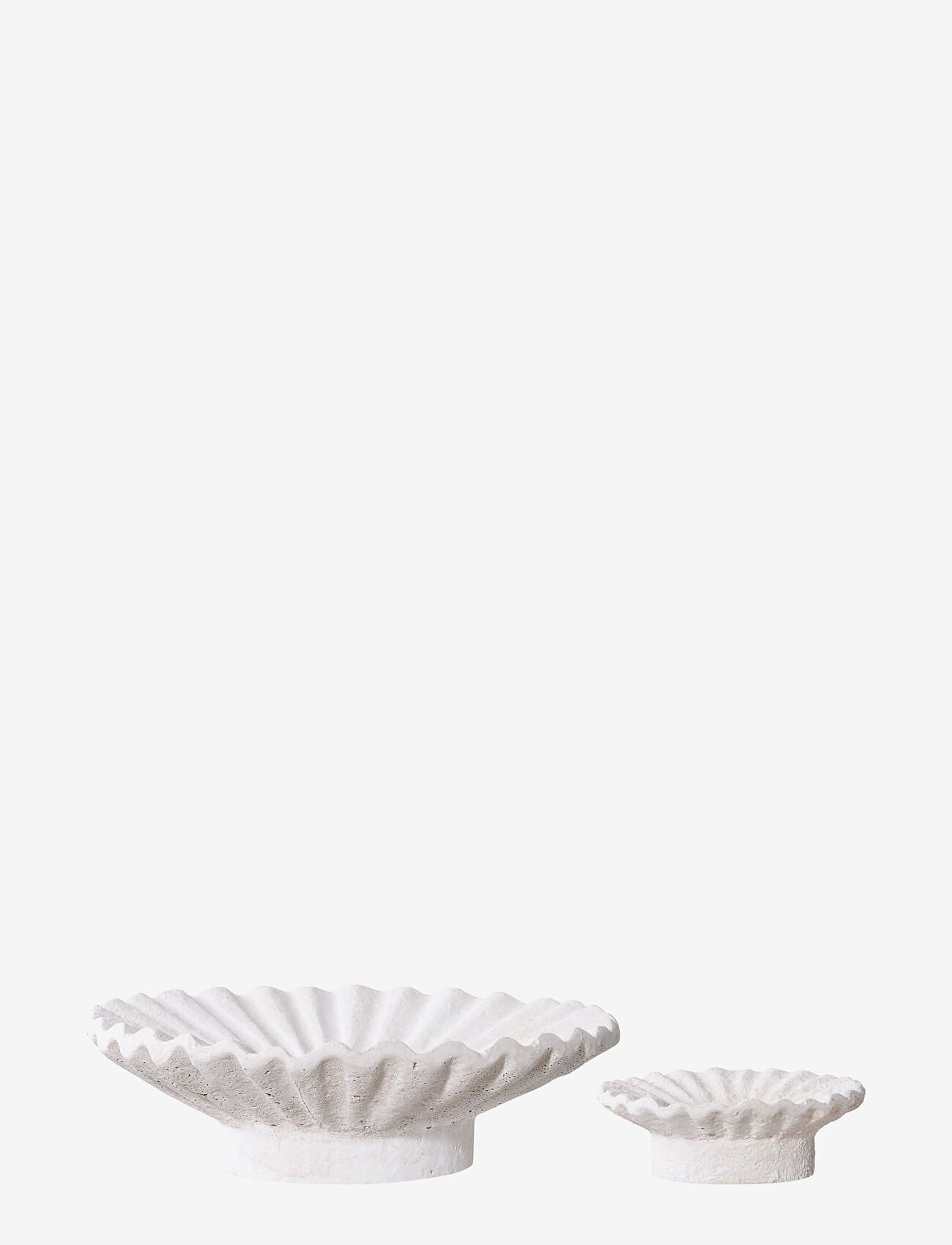 House Nordic - Iben - Candle holder, cement, white, set of 2 - white - 0