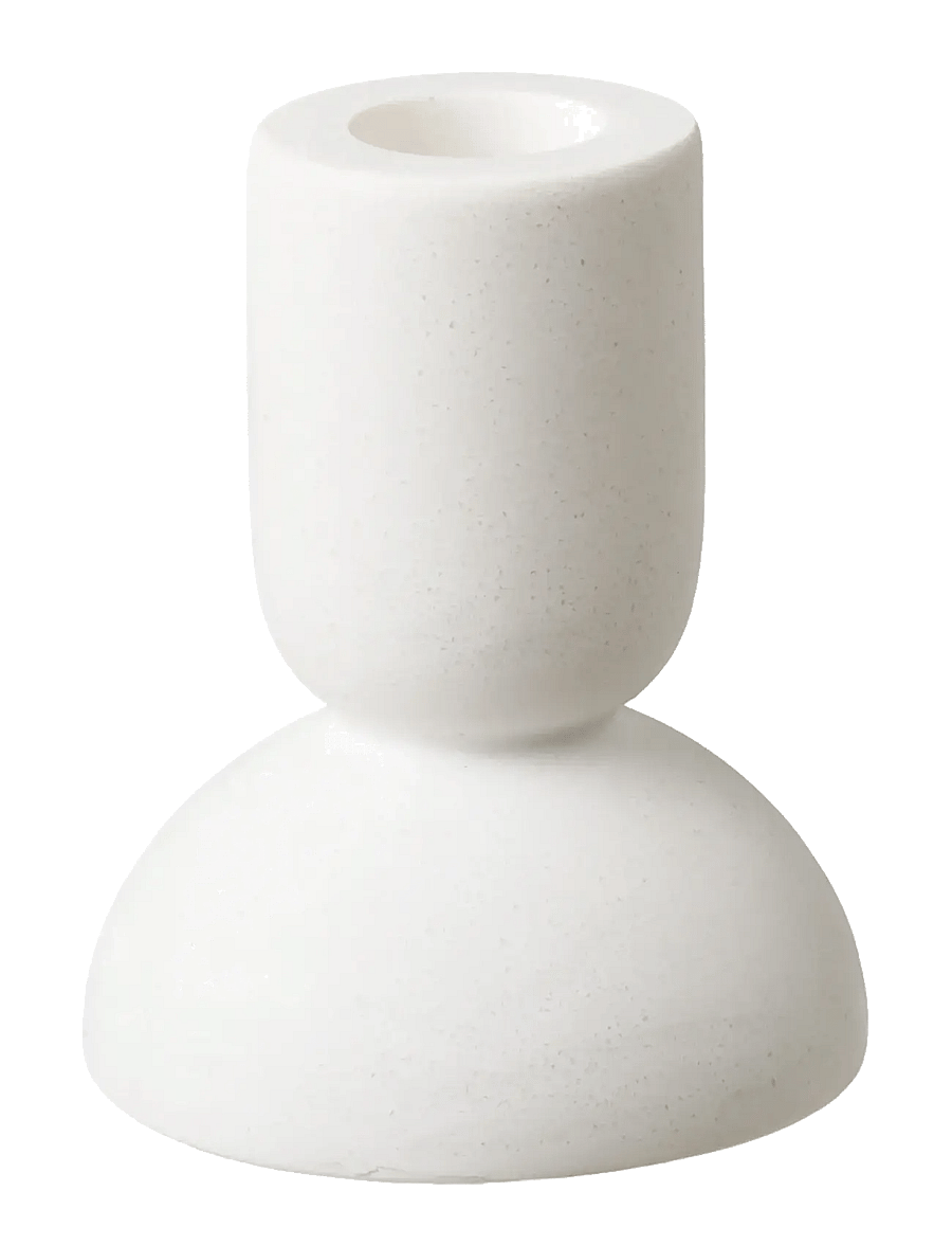 House Nordic - Thyra - Candle holder, limestone, white, set of 2 - kerzenständer - white - 2