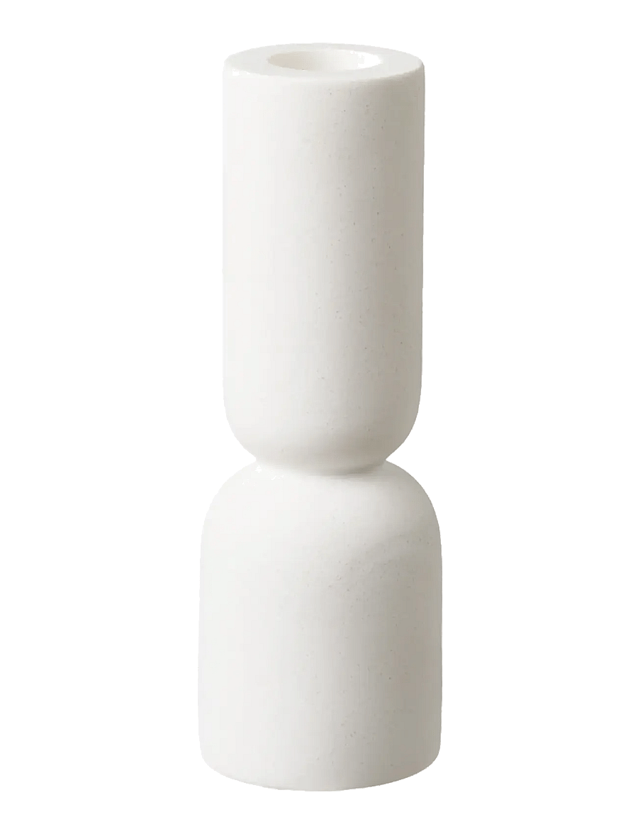 House Nordic - Thyra - Candle holder, limestone, white, set of 2 - kerzenständer - white - 3
