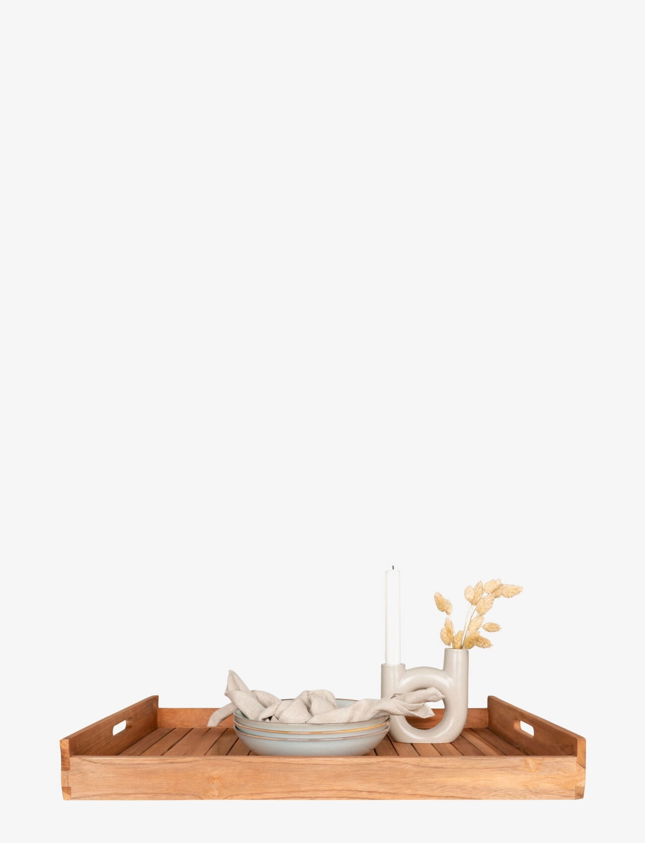 House Nordic - Ebba - Tray in teak, nature, 58x38 cm - køb efter pris - natural - 2