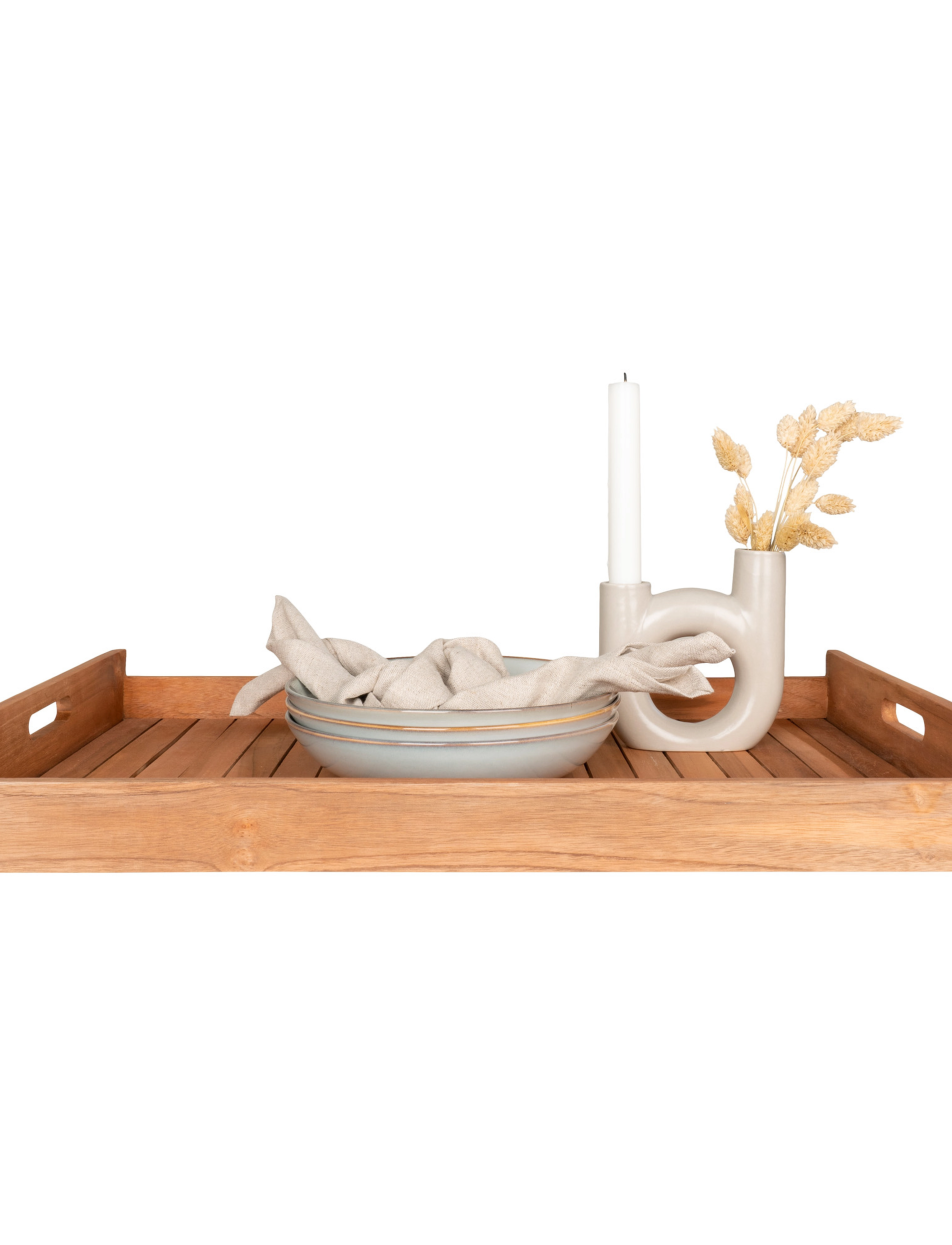 House Nordic - Ebba - Tray in teak, nature, 58x38 cm - køb efter pris - natural - 3
