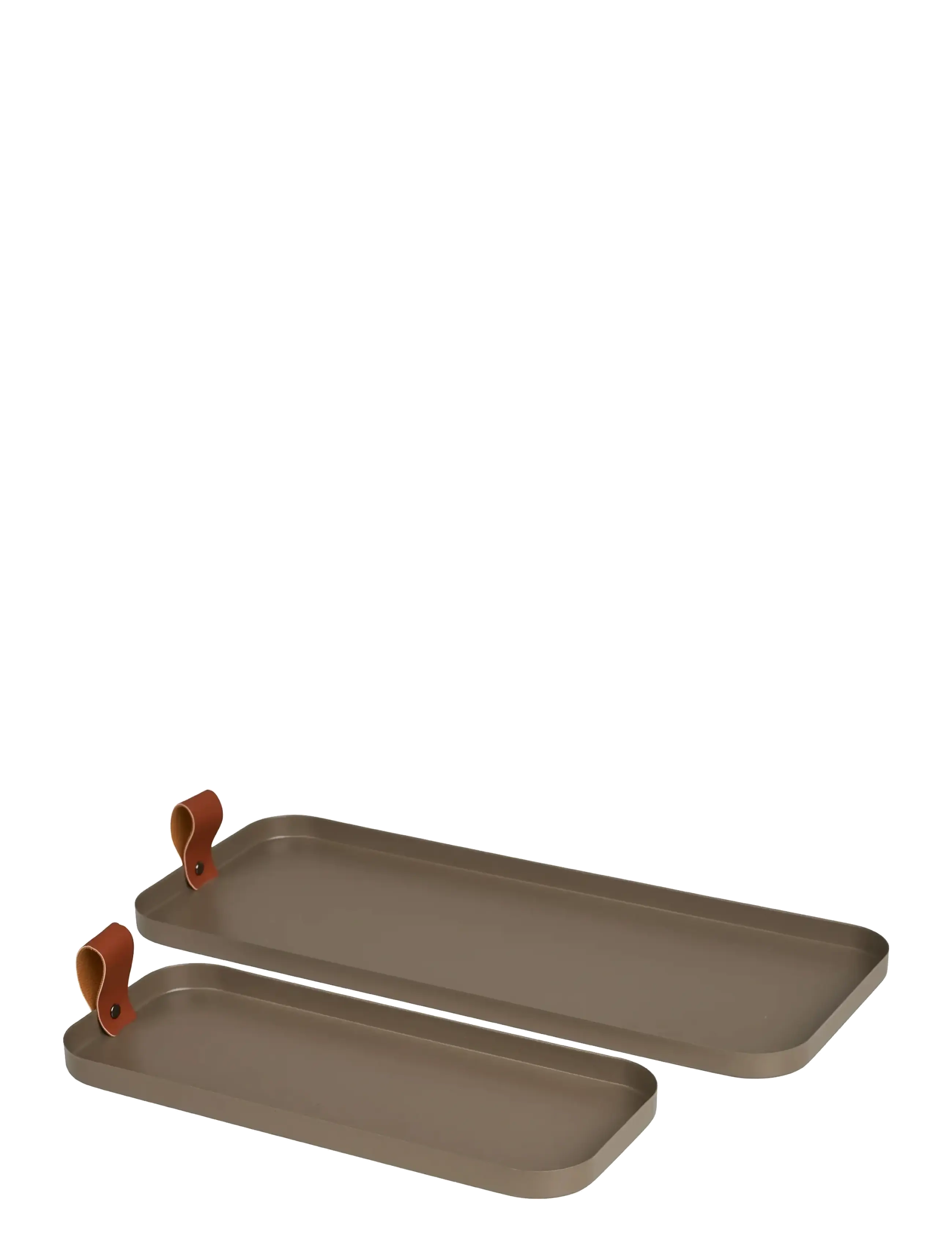 House Nordic Tove - Tray, steel, brown, set of 2 - Serveringsbakker - BROWN / brown