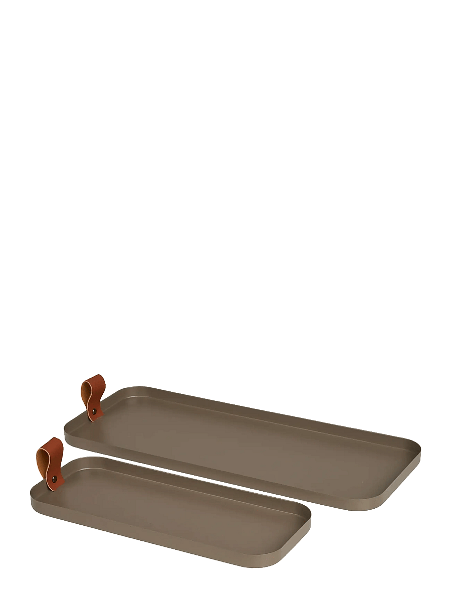 House Nordic - Tove - Tray, steel, brown, set of 2 - tabletts - brown - 1