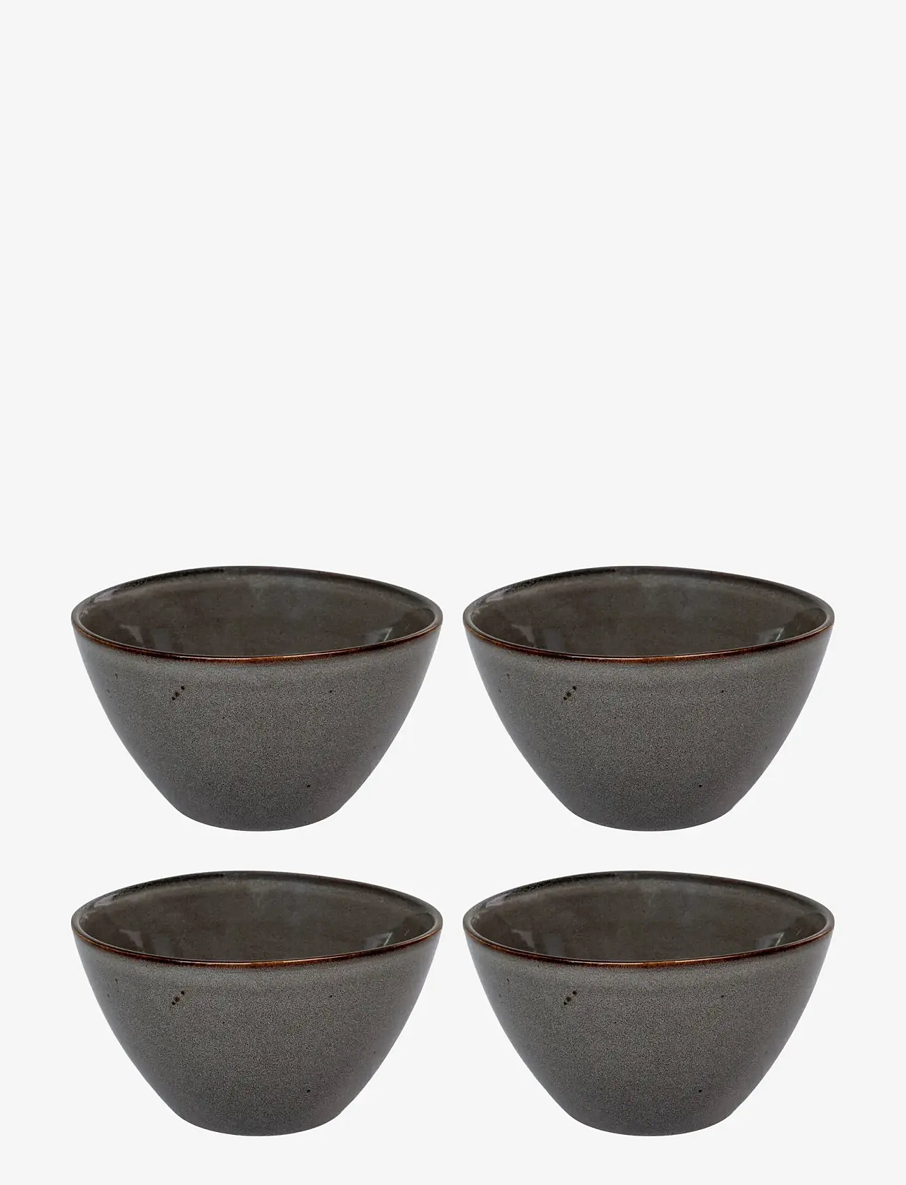 House Nordic - Hilde - Bowl, ceramic, grey/brown ø15x9 cm, set of 4 - køb efter pris - grey / brown - 0