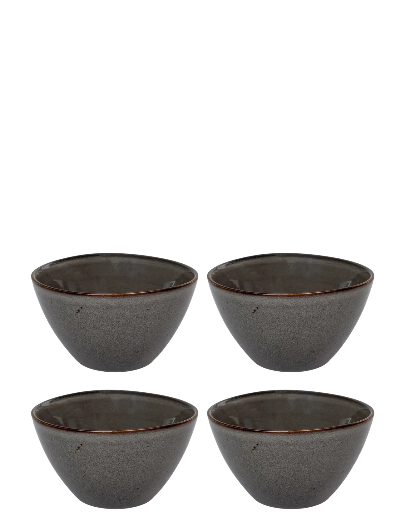 House Nordic Hilde - Bowl, ceramic, grey/brown ø15x9 cm, set of 4 - Kampagne - GREY / BROWN / grey