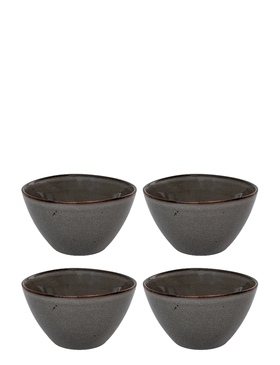 House Nordic - Hilde - Bowl, ceramic, grey/brown ø15x9 cm, set of 4 - müslischalen - grey / brown - 1