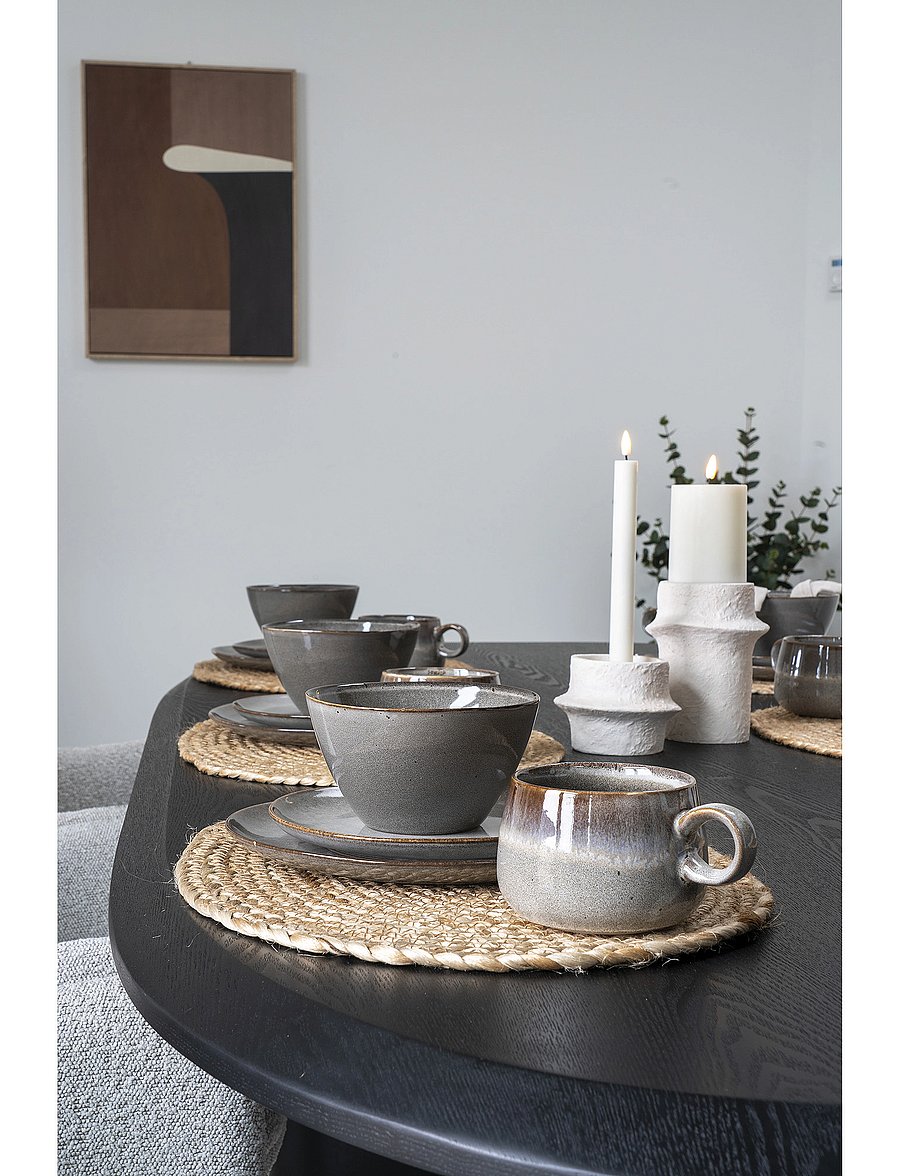 House Nordic - Hilde - Bowl, ceramic, grey/brown ø15x9 cm, set of 4 - müslischalen - grey / brown - 0