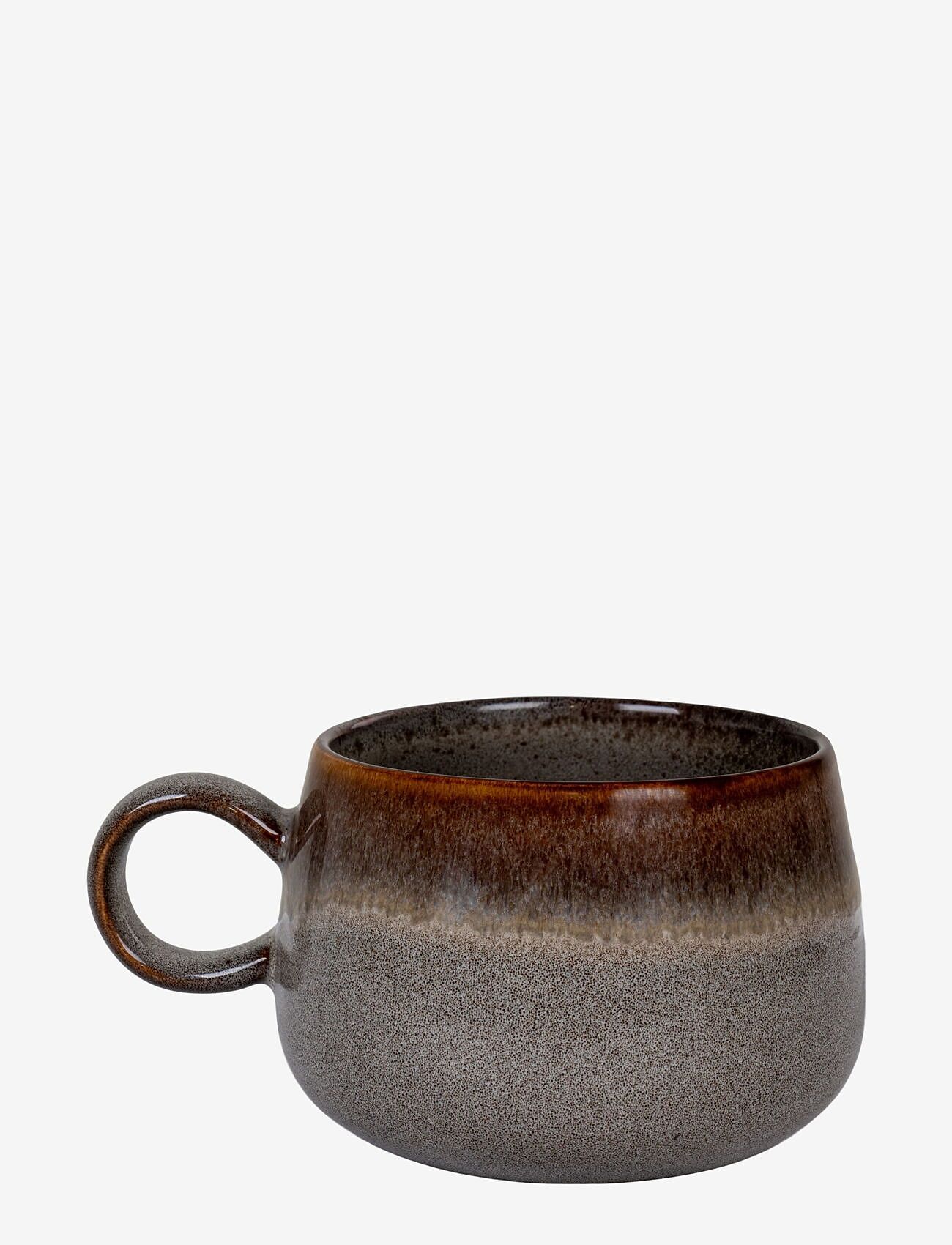 House Nordic - Hilde - Mug, ceramic, grey/brown, ø10x7,5 cm, set of 4 - grey / brown - 1