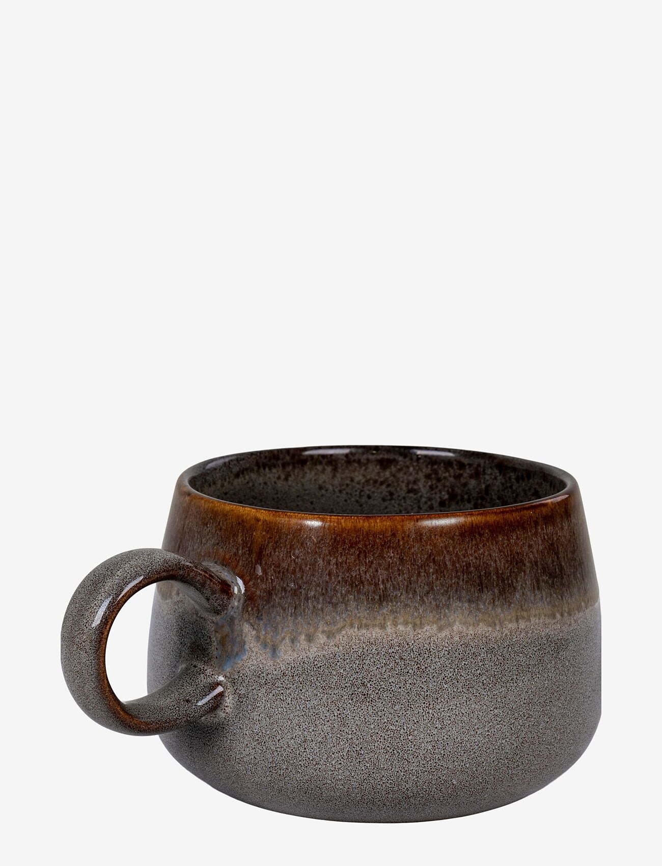House Nordic - Hilde - Mug, ceramic, grey/brown, ø10x7,5 cm, set of 4 - grey / brown - 2