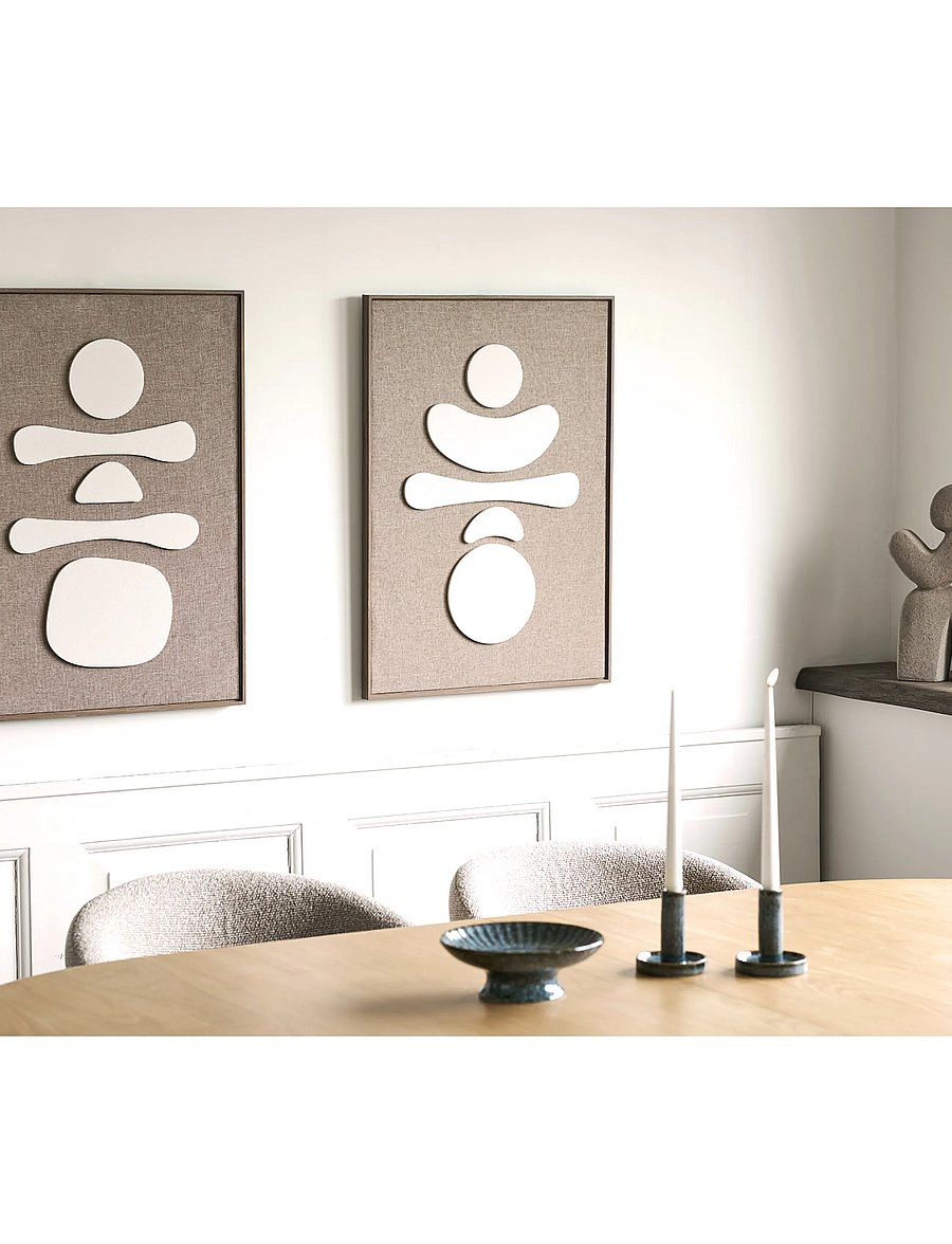 House Nordic - Ditte - Relief wall decoration - wand dekoration - brown / beige - 4